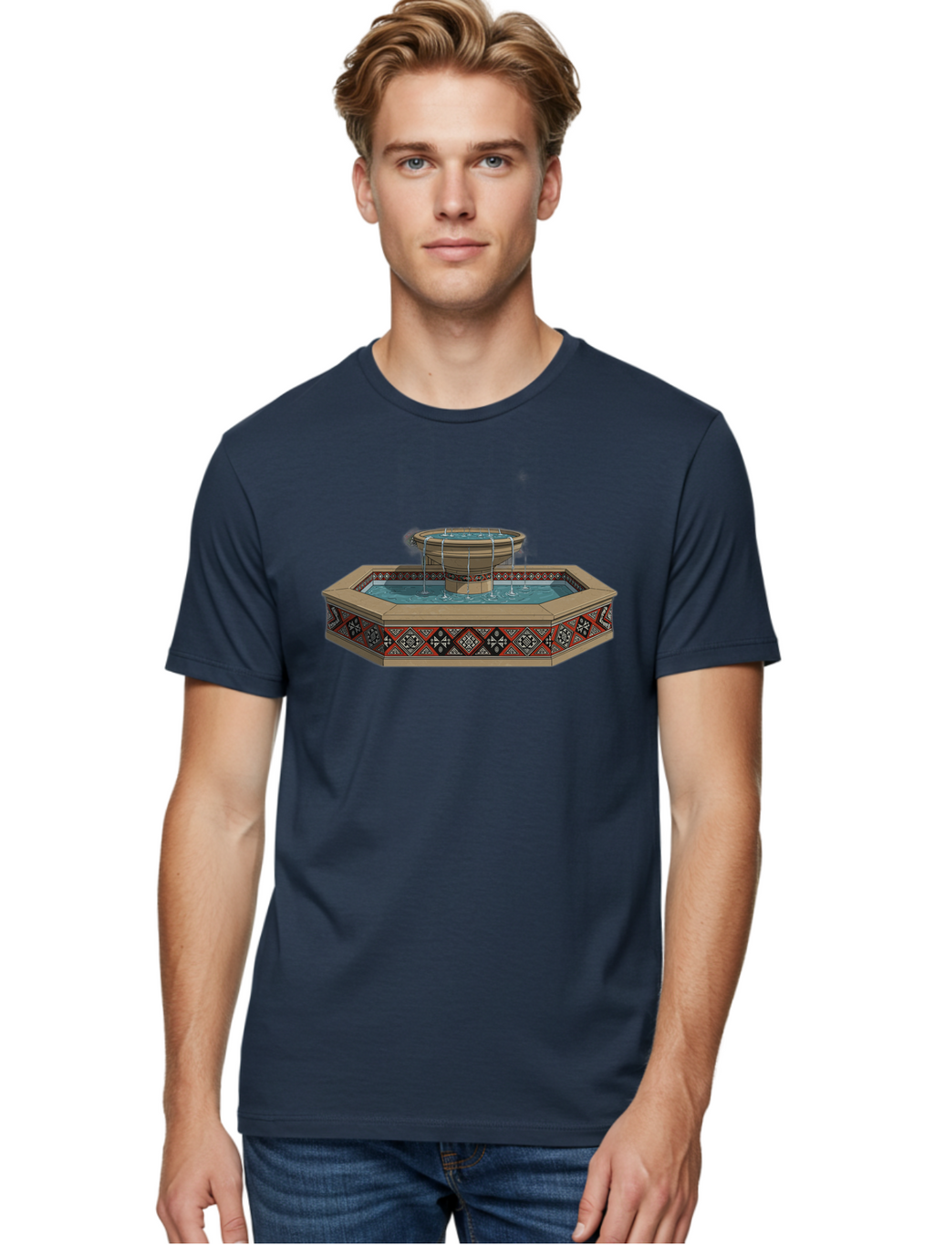 Ornamental-Fountain Men'S Graphic Tee, 100% Cotton, Comfortable Casual Summer Wear, Machine Washable, Vintage Camera, Old Camera, Antique Camera, Black Camera, Classic Photography, Photography Equipment, Nostalgic Device, Film Camera, Bag890