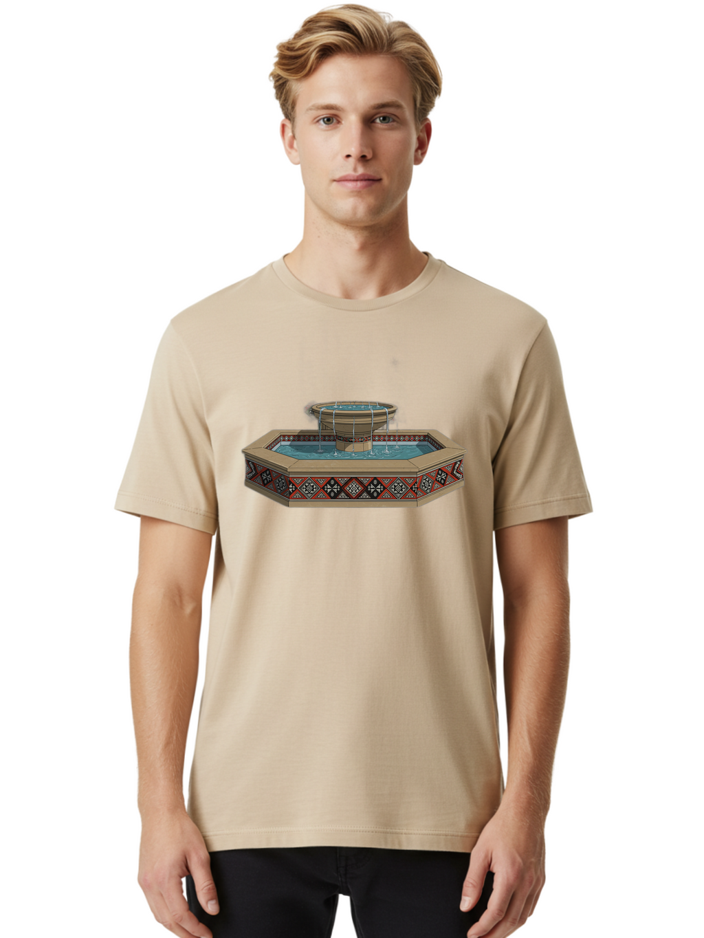 Ornamental-Fountain Men'S Graphic Tee, 100% Cotton, Comfortable Casual Summer Wear, Machine Washable, Vintage Camera, Old Camera, Antique Camera, Black Camera, Classic Photography, Photography Equipment, Nostalgic Device, Film Camera, Bag890