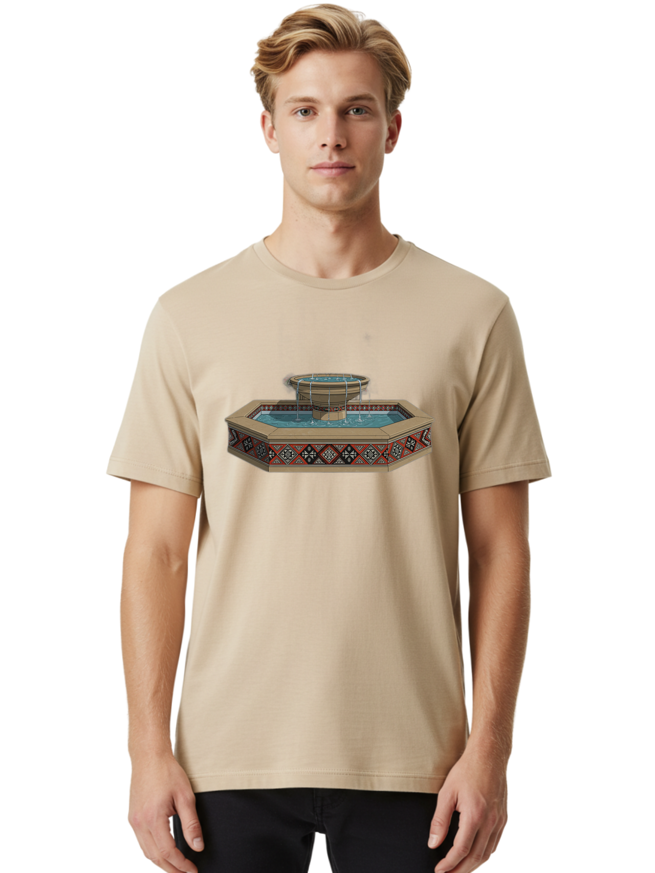 Ornamental-Fountain Men'S Graphic Tee, 100% Cotton, Comfortable Casual Summer Wear, Machine Washable, Vintage Camera, Old Camera, Antique Camera, Black Camera, Classic Photography, Photography Equipment, Nostalgic Device, Film Camera, Bag890