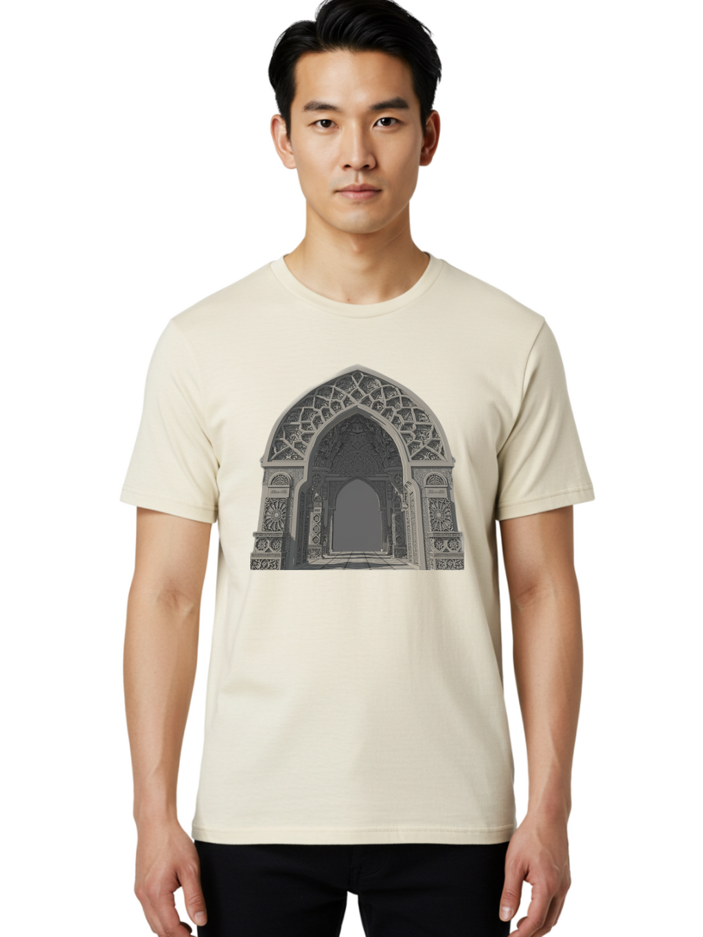 Ornate-Archway-2 Men'S Graphic Tee, 100% Cotton, Comfortable Casual Summer Wear, Machine Washable, Vintage Camera, Old Camera, Antique Camera, Black Camera, Classic Photography, Photography Equipment, Nostalgic Device, Film Camera, Camera Art Bag893