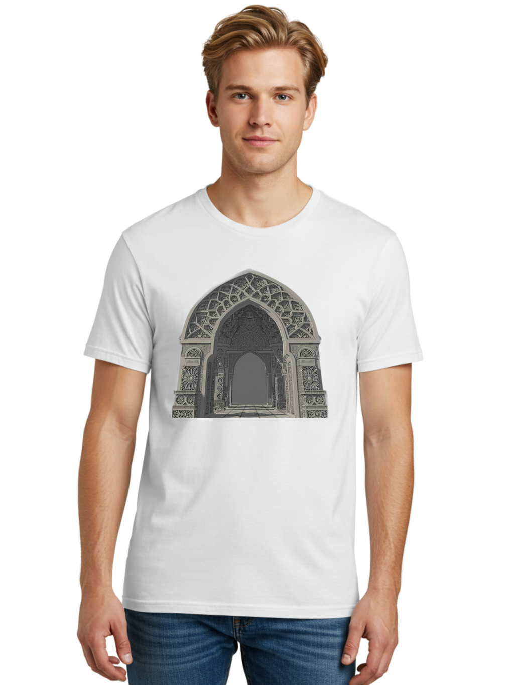 Ornate-Archway-2 Men'S Graphic Tee, 100% Cotton, Comfortable Casual Summer Wear, Machine Washable, Vintage Camera, Old Camera, Antique Camera, Black Camera, Classic Photography, Photography Equipment, Nostalgic Device, Film Camera, Camera Art Bag893