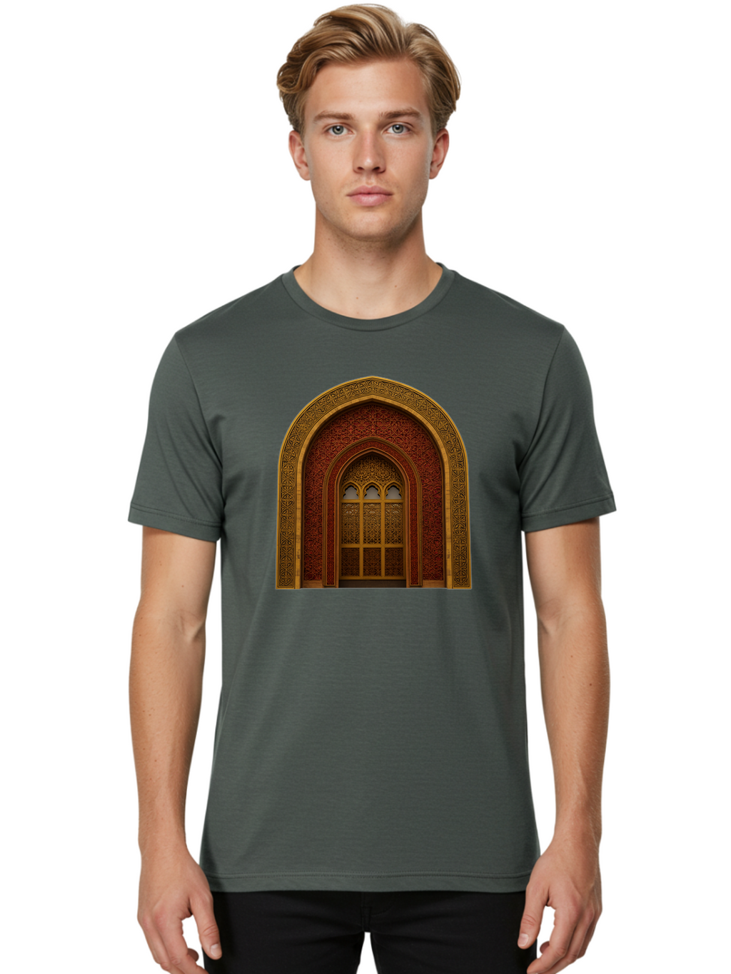 Ornate-Archway Men'S Graphic Tee, 100% Cotton, Comfortable Casual Summer Wear, Machine Washable, Vintage Camera, Old Camera, Antique Camera, Black Camera, Classic Photography, Photography Equipment, Nostalgic Device, Film Camera, Camera Art Bag894
