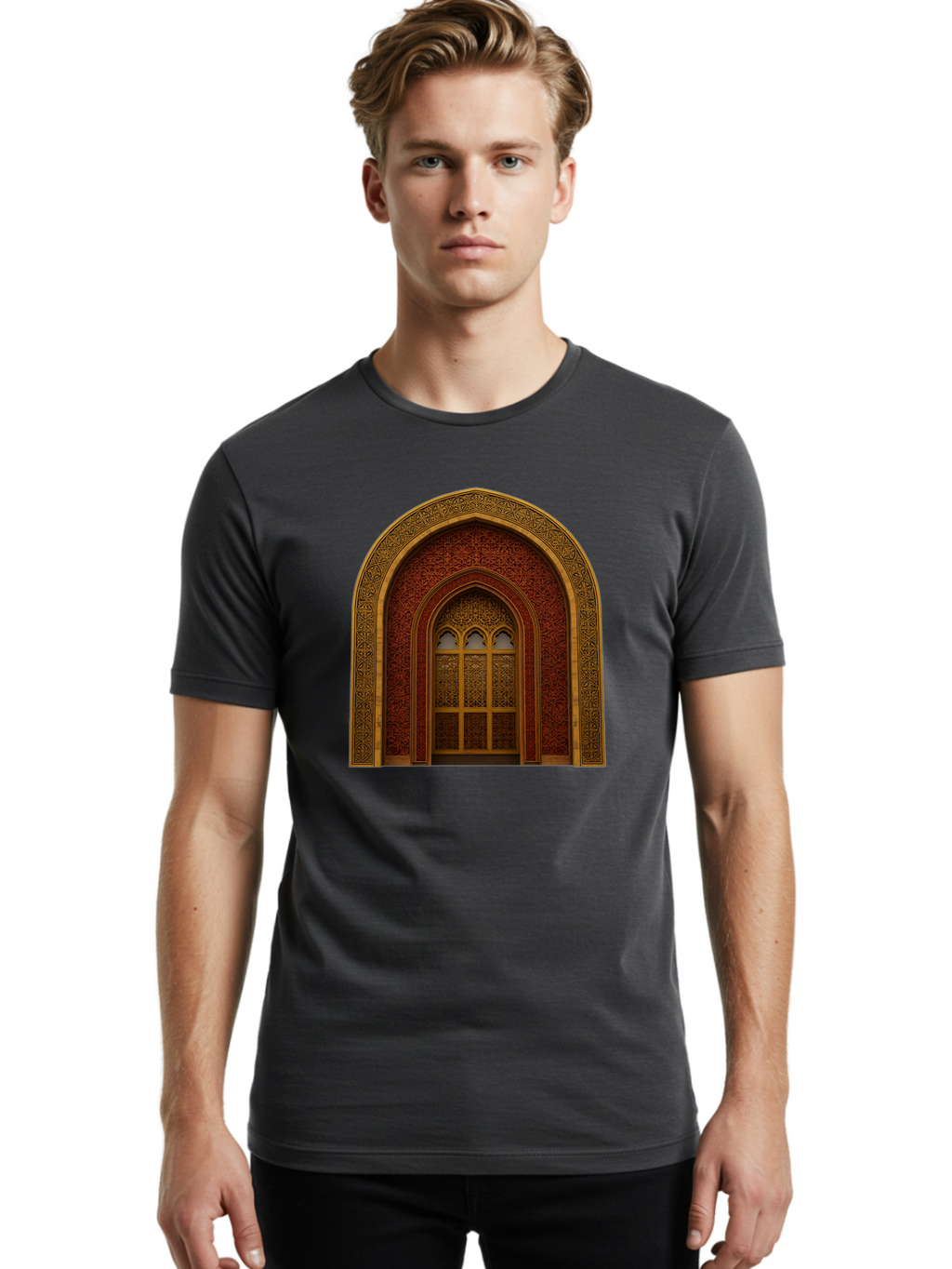 Ornate-Archway Men'S Graphic Tee, 100% Cotton, Comfortable Casual Summer Wear, Machine Washable, Vintage Camera, Old Camera, Antique Camera, Black Camera, Classic Photography, Photography Equipment, Nostalgic Device, Film Camera, Camera Art Bag894
