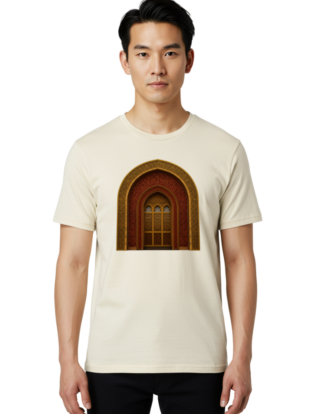 Ornate-Archway Men'S Graphic Tee, 100% Cotton, Comfortable Casual Summer Wear, Machine Washable, Vintage Camera, Old Camera, Antique Camera, Black Camera, Classic Photography, Photography Equipment, Nostalgic Device, Film Camera, Camera Art Bag894
