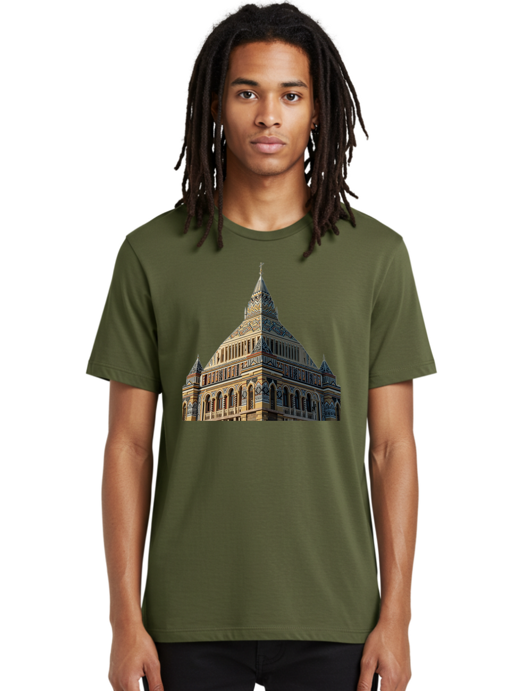 Ornate-Building Men'S Graphic Tee, 100% Cotton, Comfortable Casual Summer Wear, Machine Washable, Vintage Camera, Old Camera, Antique Camera, Black Camera, Classic Photography, Photography Equipment, Nostalgic Device, Film Camera, Camera Art Bag896