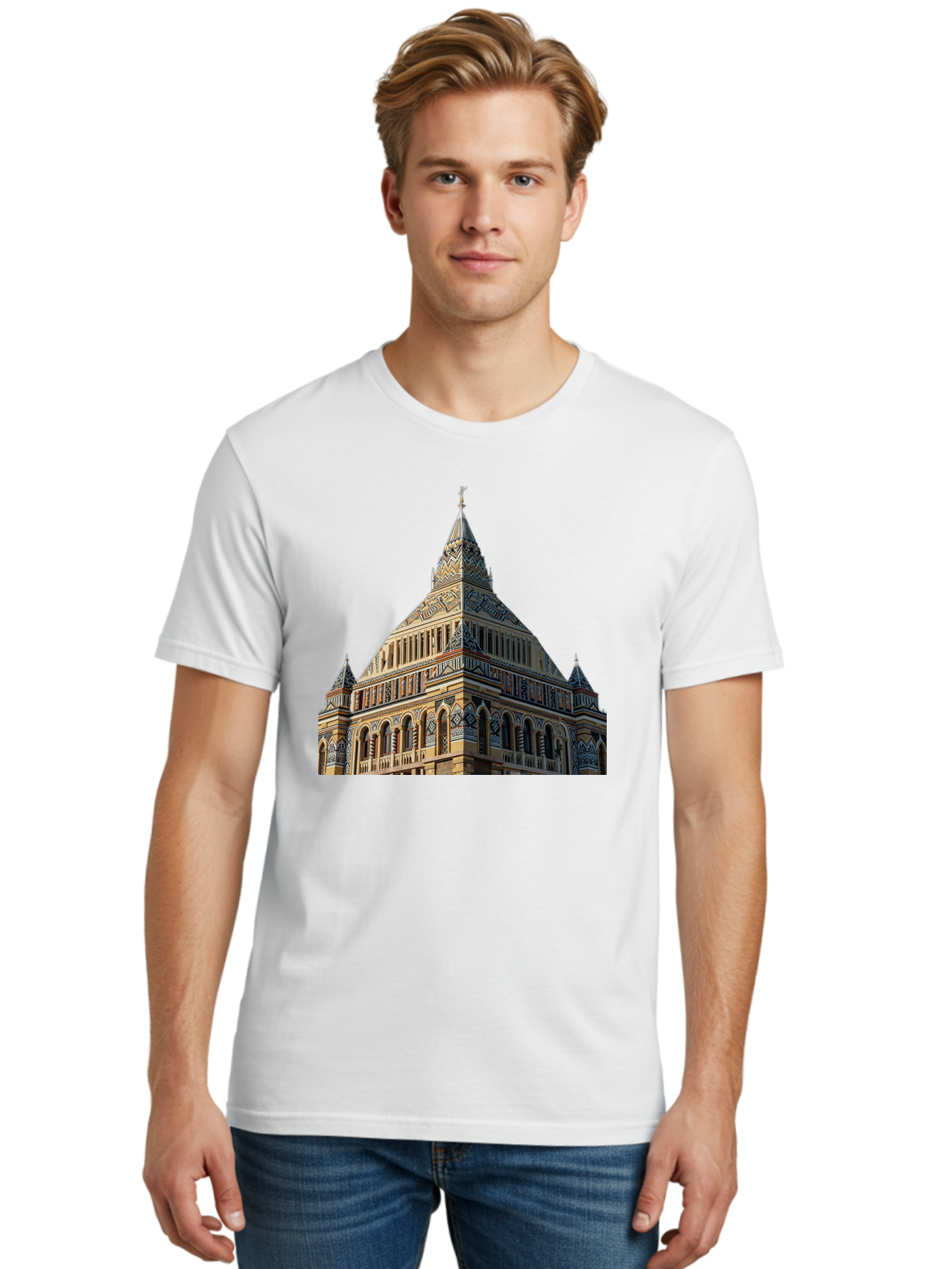Ornate-Building Men'S Graphic Tee, 100% Cotton, Comfortable Casual Summer Wear, Machine Washable, Vintage Camera, Old Camera, Antique Camera, Black Camera, Classic Photography, Photography Equipment, Nostalgic Device, Film Camera, Camera Art Bag896