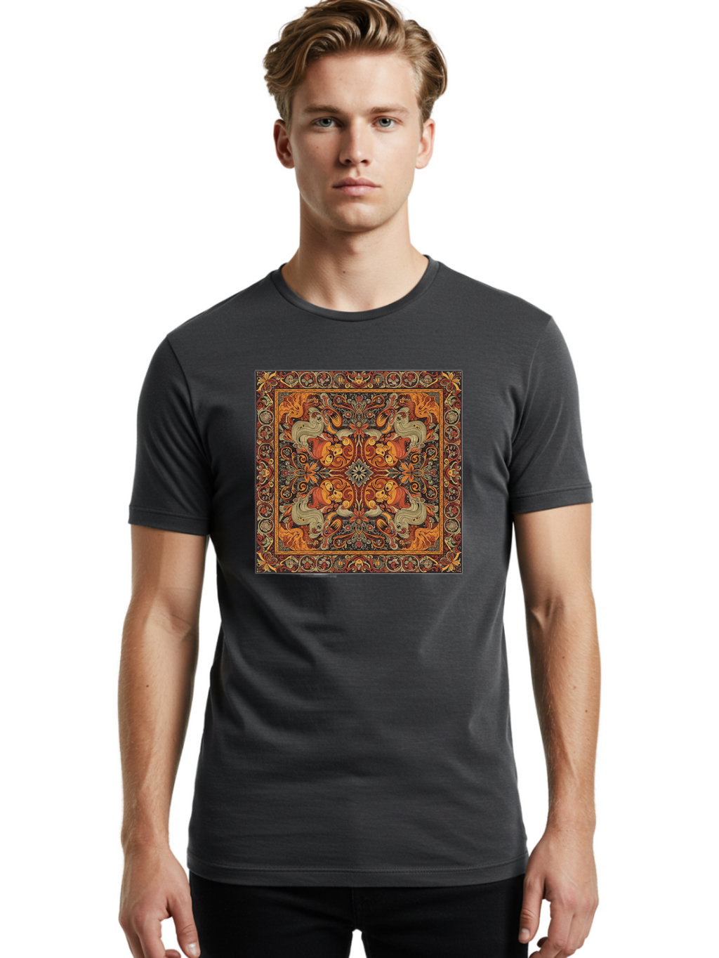 Ornate-Carpet Men'S Graphic Tee, 100% Cotton, Comfortable Casual Summer Wear, Machine Washable, Vintage Camera, Old Camera, Antique Camera, Black Camera, Classic Photography, Photography Equipment, Nostalgic Device, Film Camera, Camera Art Bag897