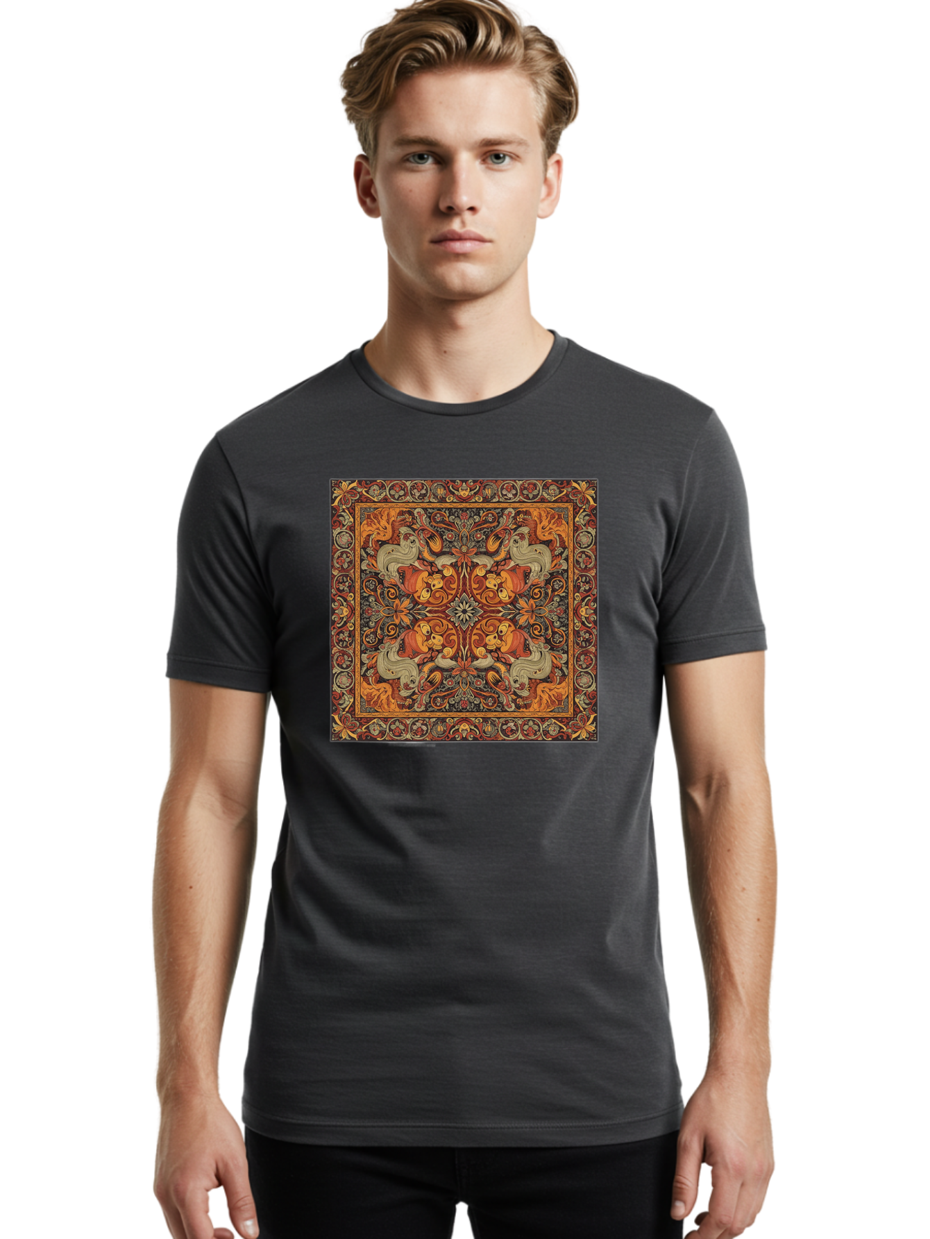 Ornate-Carpet Men'S Graphic Tee, 100% Cotton, Comfortable Casual Summer Wear, Machine Washable, Vintage Camera, Old Camera, Antique Camera, Black Camera, Classic Photography, Photography Equipment, Nostalgic Device, Film Camera, Camera Art Bag897