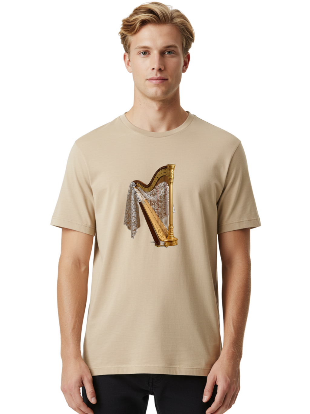 Ornate-Harp Men'S Graphic Tee, 100% Cotton, Comfortable Casual Summer Wear, Machine Washable, Vintage Camera, Old Camera, Antique Camera, Black Camera, Classic Photography, Photography Equipment, Nostalgic Device, Film Camera, Camera Art Bag901