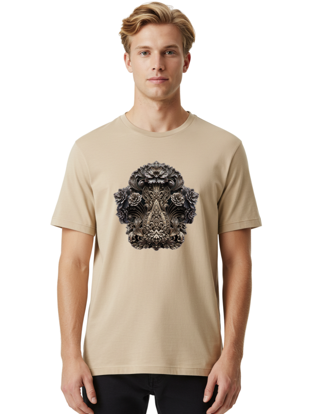 Ornate-Metal-Crest Men'S Graphic Tee, 100% Cotton, Comfortable Casual Summer Wear, Machine Washable, Vintage Camera, Old Camera, Antique Camera, Black Camera, Classic Photography, Photography Equipment, Nostalgic Device, Film Camera, Bag902