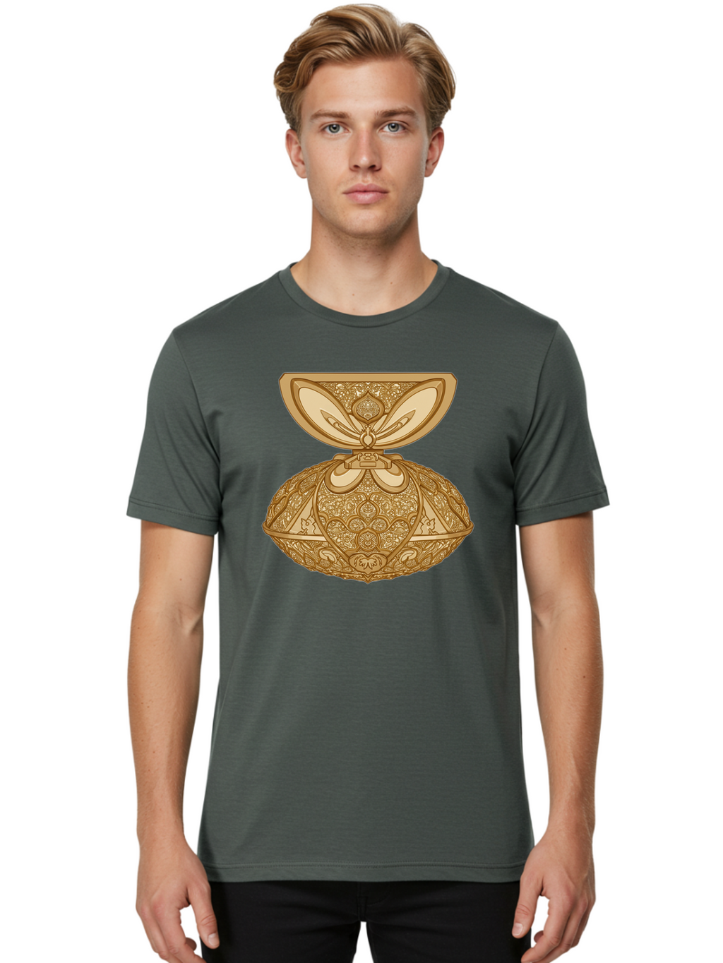 Ornate-Perfume-Bottle Men'S Graphic Tee, 100% Cotton, Comfortable Casual Summer Wear, Machine Washable, Vintage Camera, Old Camera, Antique Camera, Black Camera, Classic Photography, Photography Equipment, Nostalgic Device, Film Camera, Bag903