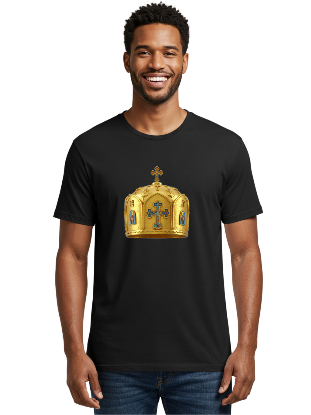 Orthodox-Crown-1 Men'S Graphic Tee, 100% Cotton, Comfortable Casual Summer Wear, Machine Washable, Vintage Camera, Old Camera, Antique Camera, Black Camera, Classic Photography, Photography Equipment, Nostalgic Device, Film Camera, Camera Art Bag904