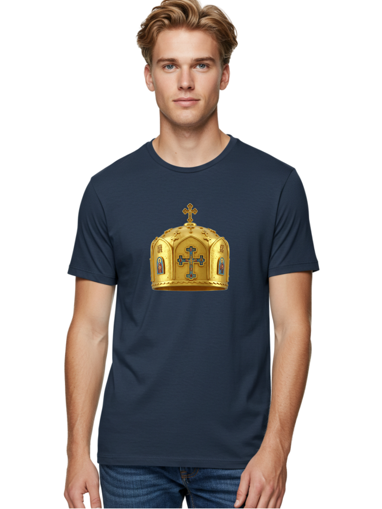 Orthodox-Crown-1 Men'S Graphic Tee, 100% Cotton, Comfortable Casual Summer Wear, Machine Washable, Vintage Camera, Old Camera, Antique Camera, Black Camera, Classic Photography, Photography Equipment, Nostalgic Device, Film Camera, Camera Art Bag904