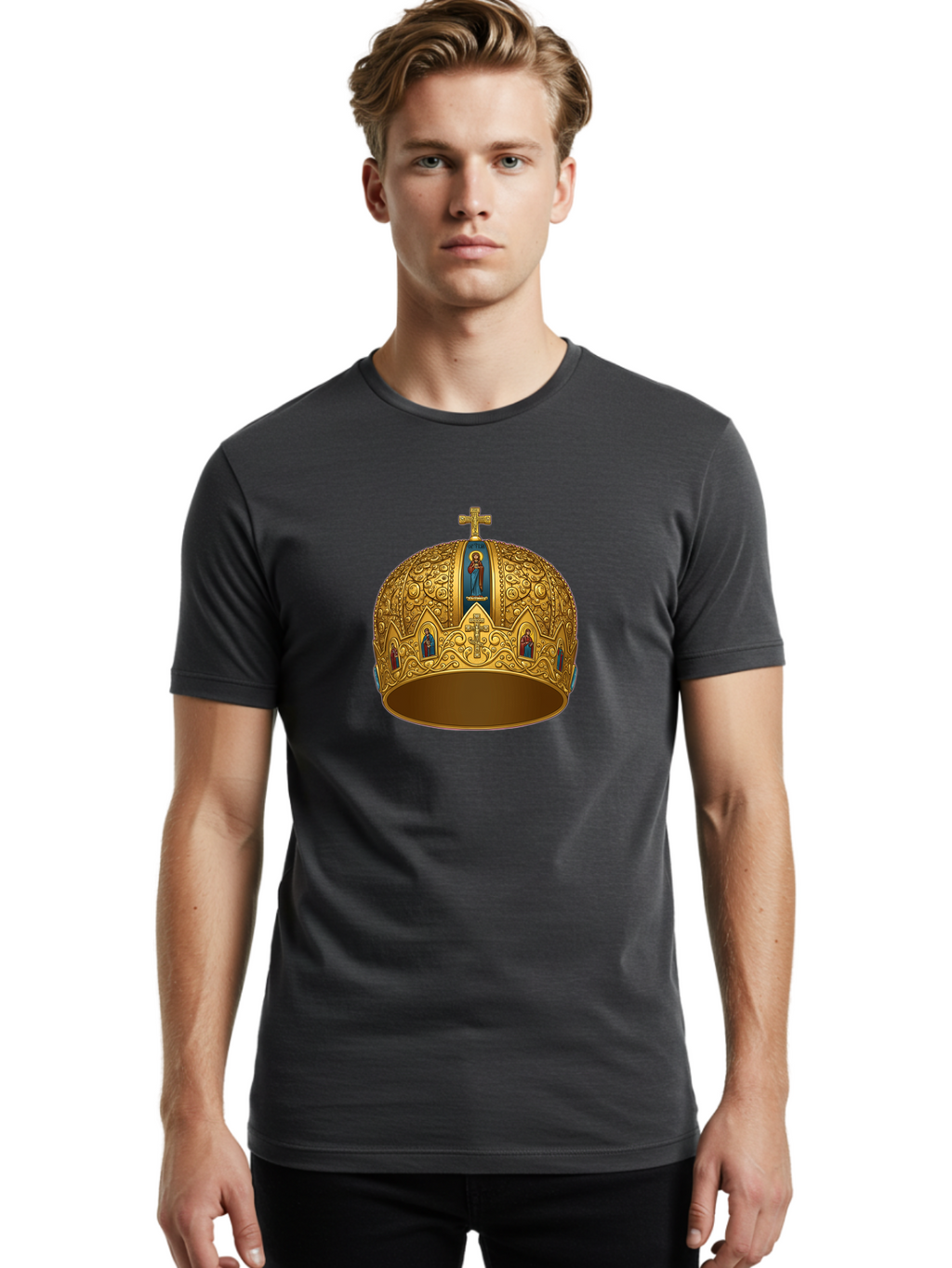 Orthodox-Crown-3 Men'S Graphic Tee, 100% Cotton, Comfortable Casual Summer Wear, Machine Washable, Vintage Camera, Old Camera, Antique Camera, Black Camera, Classic Photography, Photography Equipment, Nostalgic Device, Film Camera, Camera Art Bag906