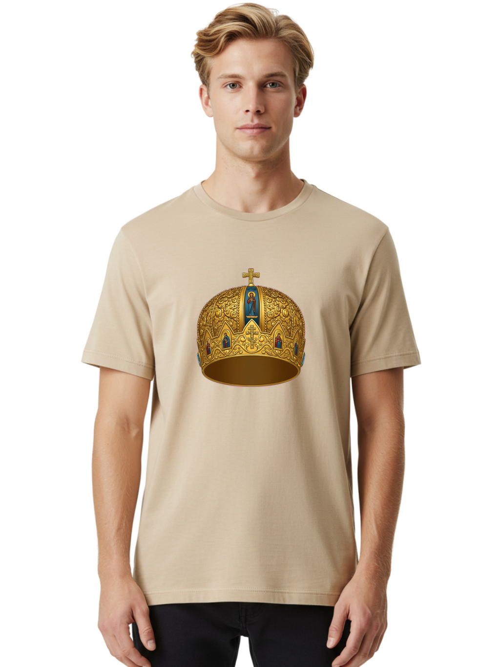 Orthodox-Crown-3 Men'S Graphic Tee, 100% Cotton, Comfortable Casual Summer Wear, Machine Washable, Vintage Camera, Old Camera, Antique Camera, Black Camera, Classic Photography, Photography Equipment, Nostalgic Device, Film Camera, Camera Art Bag906
