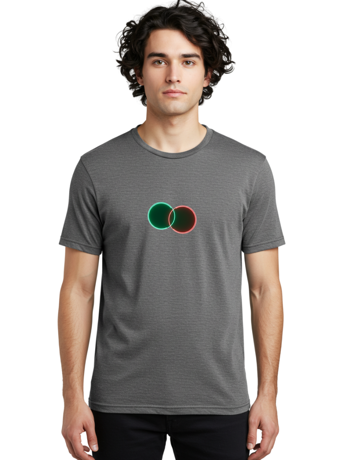 Overlapping-Circles-5 Men'S Graphic Tee, 100% Cotton, Comfortable Casual Summer Wear, Machine Washable, Vintage Camera, Old Camera, Antique Camera, Black Camera, Classic Photography, Photography Equipment, Nostalgic Device, Film Camera, Bag914
