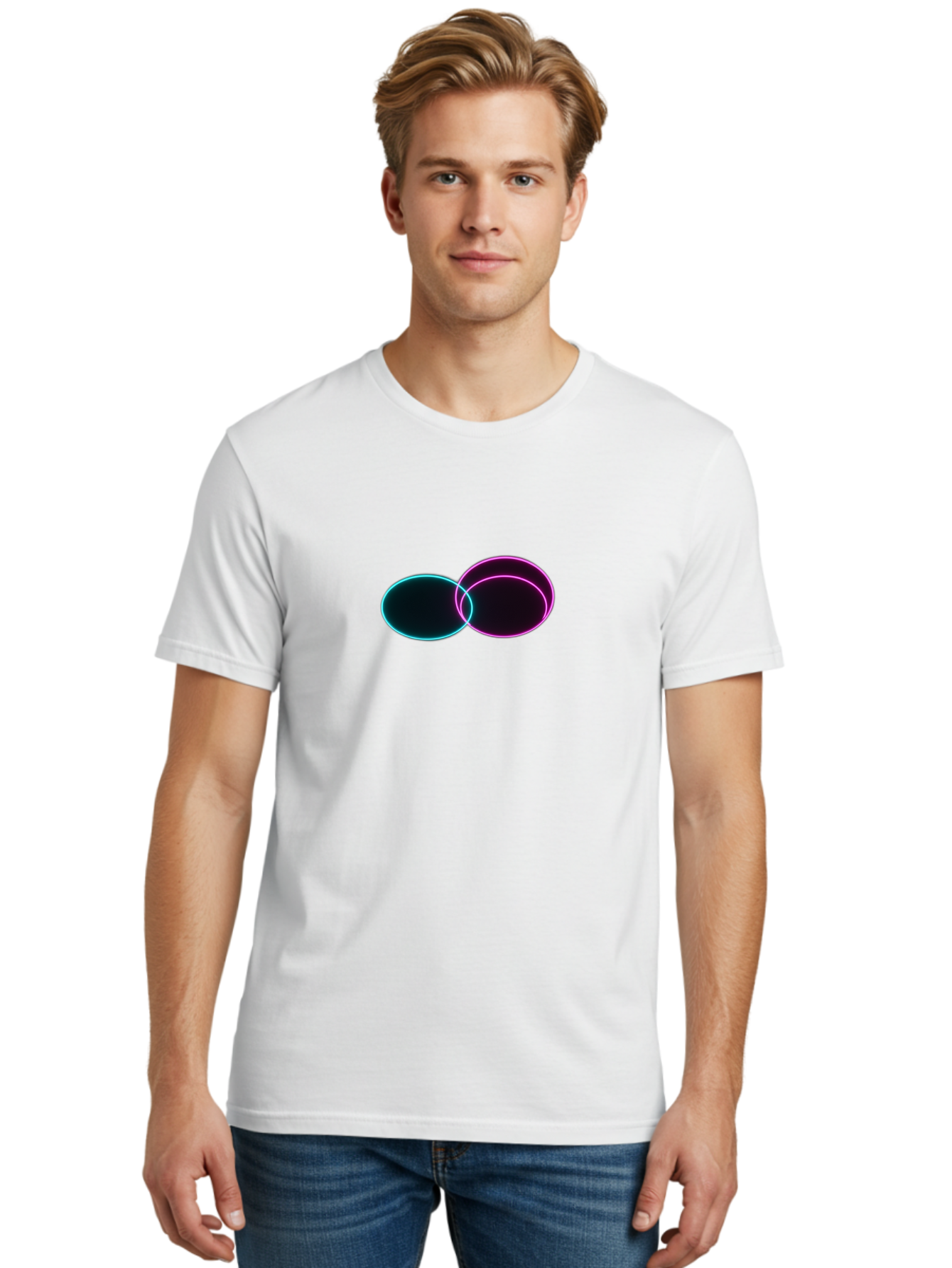 Overlapping-Circles Men'S Graphic Tee, 100% Cotton, Comfortable Casual Summer Wear, Machine Washable, Vintage Camera, Old Camera, Antique Camera, Black Camera, Classic Photography, Photography Equipment, Nostalgic Device, Film Camera, Bag915