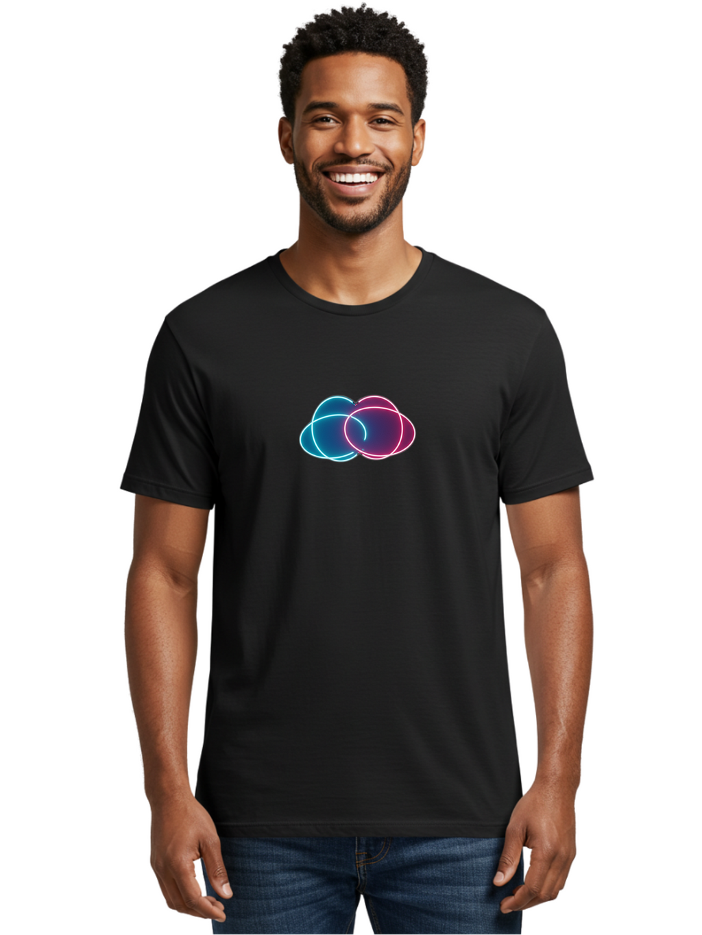 Overlapping-Neon-Circles Men'S Graphic Tee, 100% Cotton, Comfortable Casual Summer Wear, Machine Washable, Vintage Camera, Old Camera, Antique Camera, Black Camera, Classic Photography, Photography Equipment, Nostalgic Device, Film Camera, Bag917