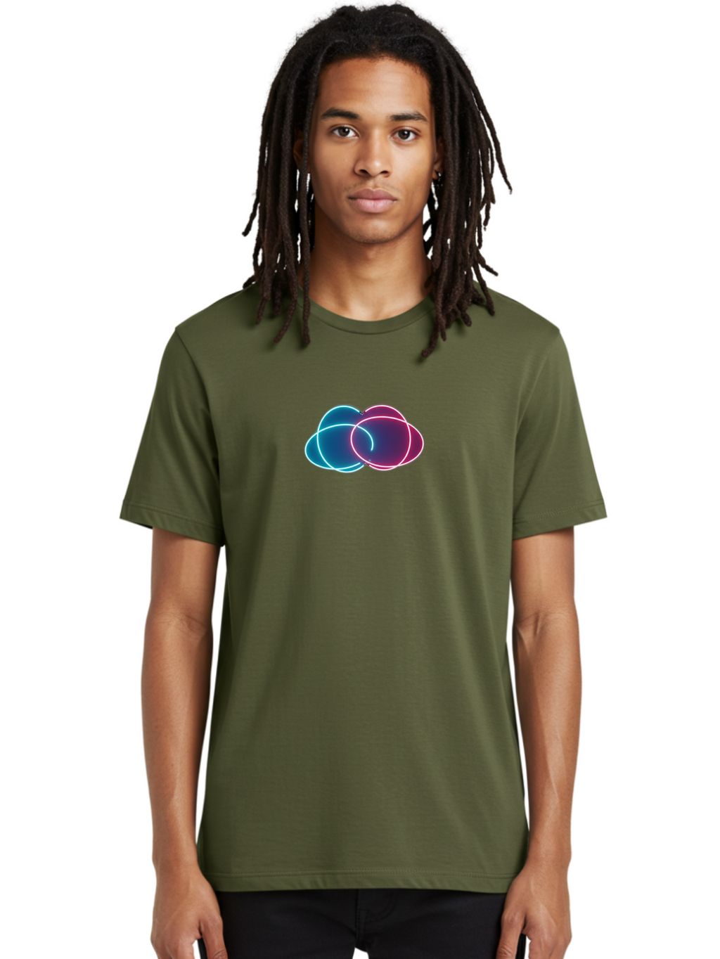 Overlapping-Neon-Circles Men'S Graphic Tee, 100% Cotton, Comfortable Casual Summer Wear, Machine Washable, Vintage Camera, Old Camera, Antique Camera, Black Camera, Classic Photography, Photography Equipment, Nostalgic Device, Film Camera, Bag917
