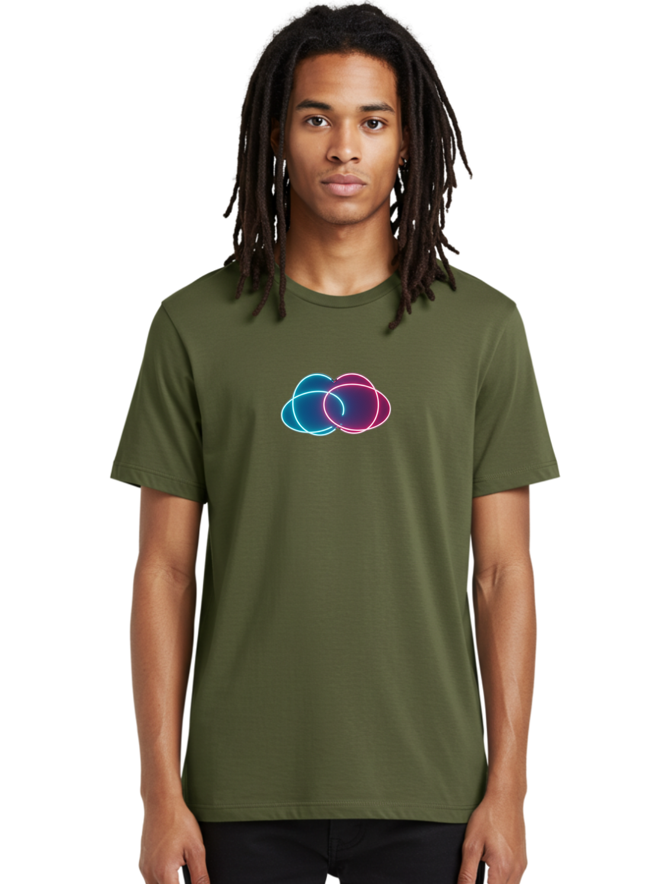 Overlapping-Neon-Circles Men'S Graphic Tee, 100% Cotton, Comfortable Casual Summer Wear, Machine Washable, Vintage Camera, Old Camera, Antique Camera, Black Camera, Classic Photography, Photography Equipment, Nostalgic Device, Film Camera, Bag917