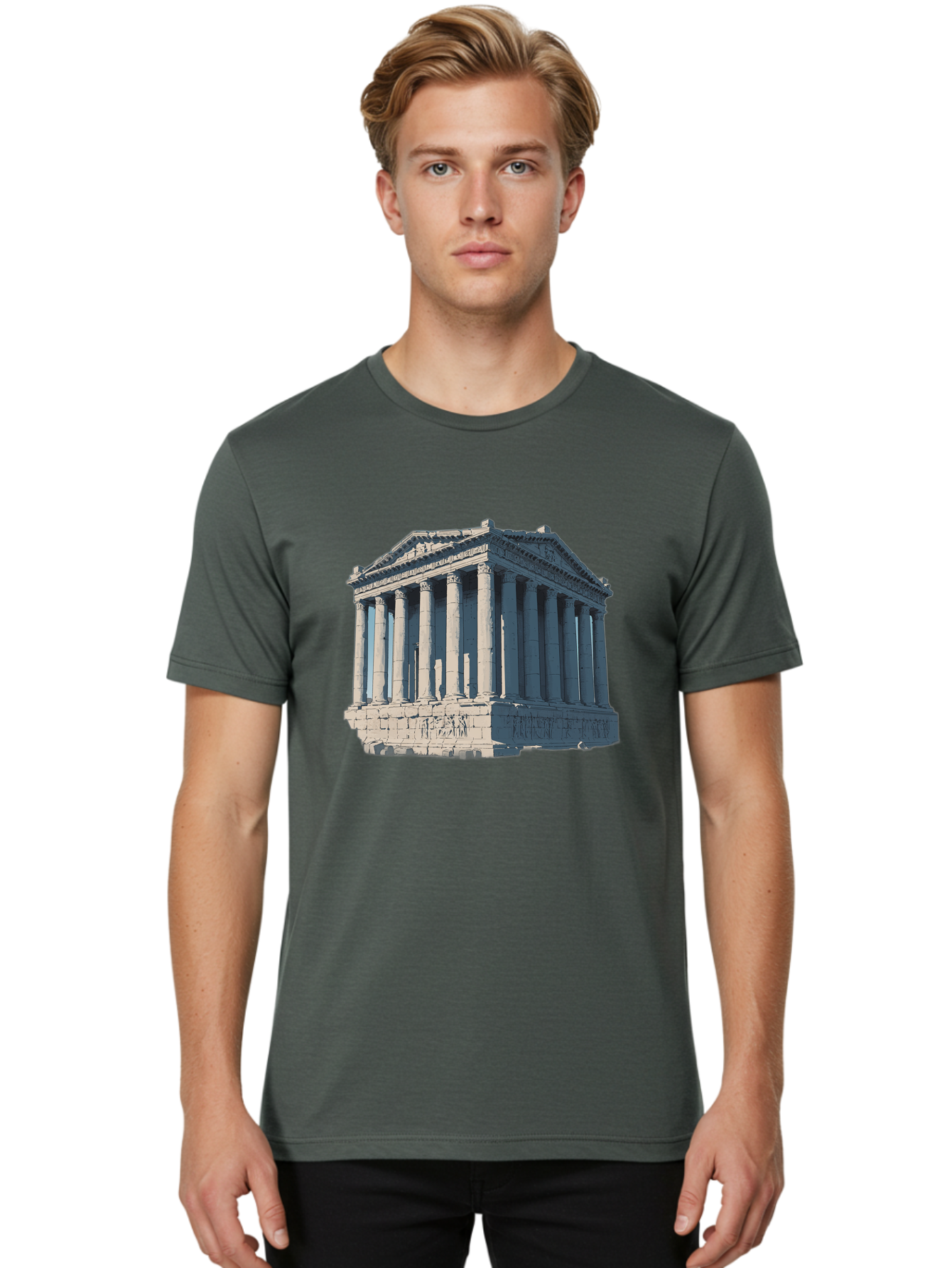 Parthenon-3 Men'S Graphic Tee, 100% Cotton, Comfortable Casual Summer Wear, Machine Washable, Vintage Camera, Old Camera, Antique Camera, Black Camera, Classic Photography, Photography Equipment, Nostalgic Device, Film Camera, Camera Art Bag935