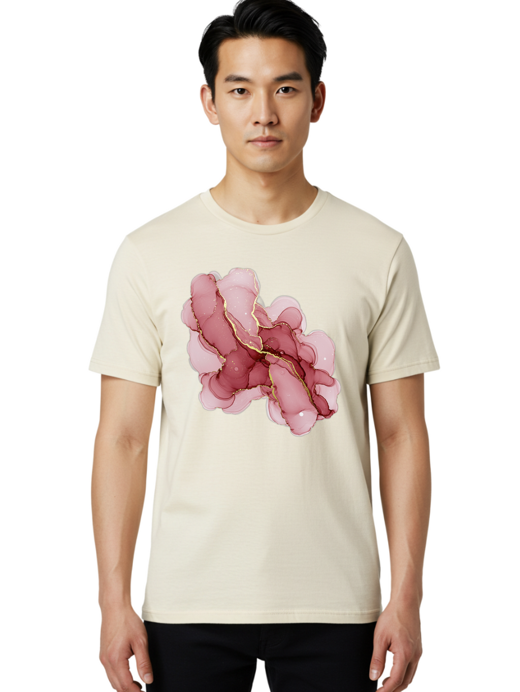 Pink-Abstract-Art Men'S Graphic Tee, 100% Cotton, Comfortable Casual Summer Wear, Machine Washable, Vintage Camera, Old Camera, Antique Camera, Black Camera, Classic Photography, Photography Equipment, Nostalgic Device, Film Camera, Camera Art Bag950
