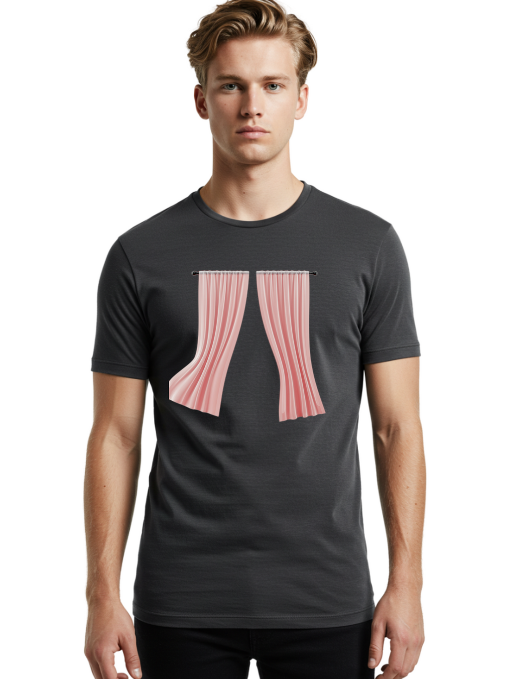 Pink-Curtains Men'S Graphic Tee, 100% Cotton, Comfortable Casual Summer Wear, Machine Washable, Vintage Camera, Old Camera, Antique Camera, Black Camera, Classic Photography, Photography Equipment, Nostalgic Device, Film Camera, Camera Art Bag953