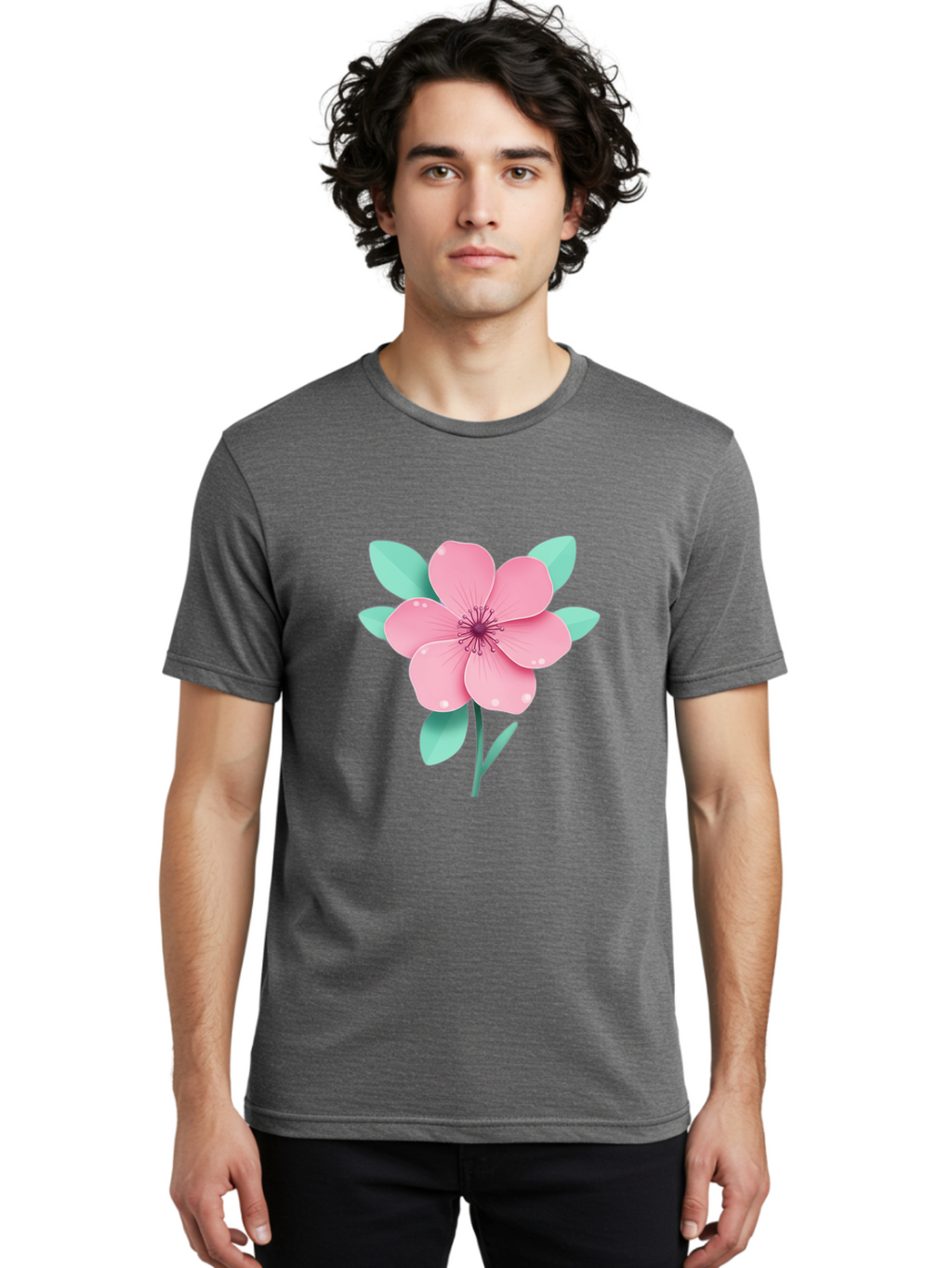 Pink-Flower Men'S Graphic Tee, 100% Cotton, Comfortable Casual Summer Wear, Machine Washable, Vintage Camera, Old Camera, Antique Camera, Black Camera, Classic Photography, Photography Equipment, Nostalgic Device, Film Camera, Camera Art Bag957
