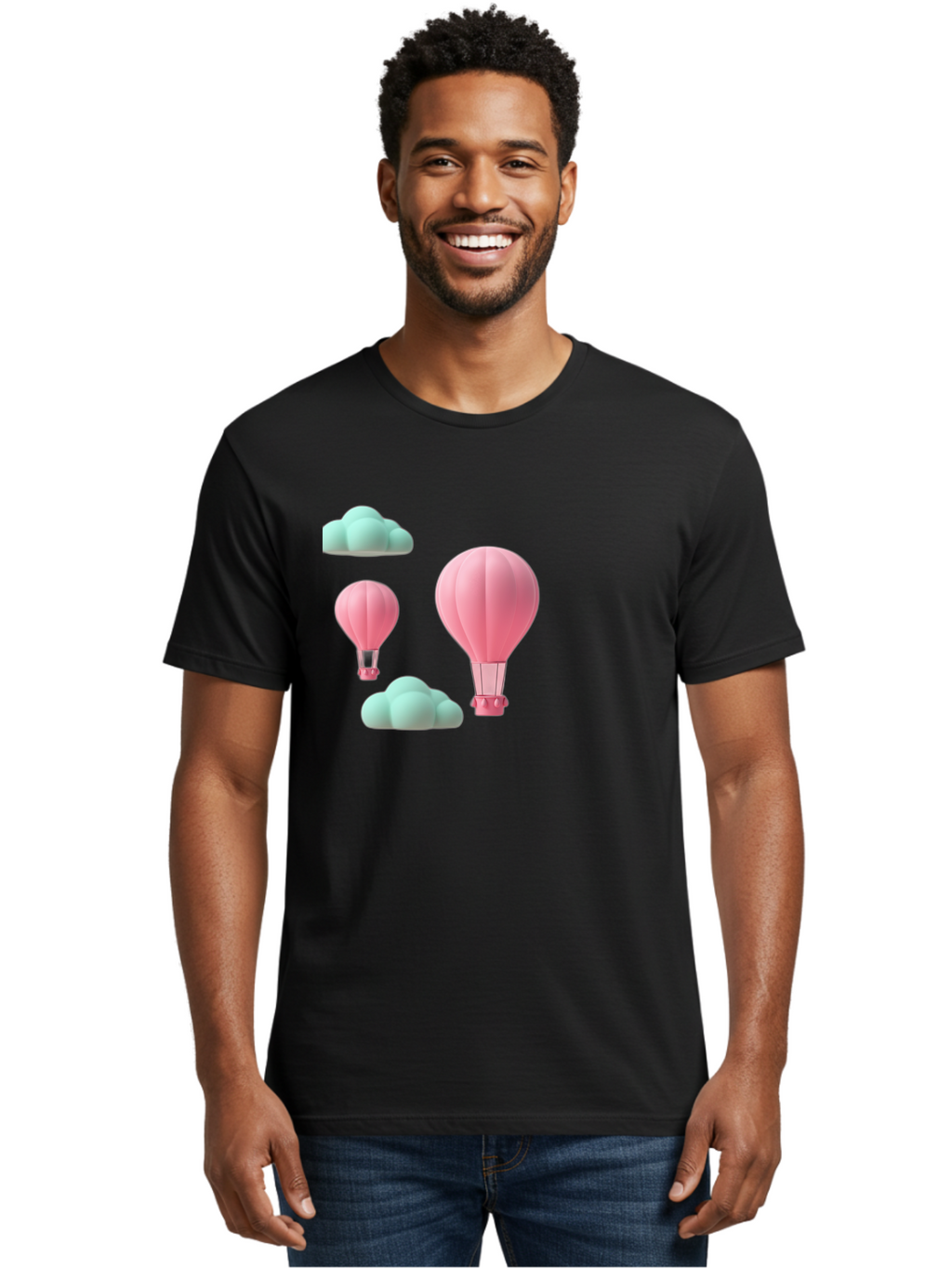 Pink-Hot-Air-Balloons Men'S Graphic Tee, 100% Cotton, Comfortable Casual Summer Wear, Machine Washable, Vintage Camera, Old Camera, Antique Camera, Black Camera, Classic Photography, Photography Equipment, Nostalgic Device, Film Camera, Bag958
