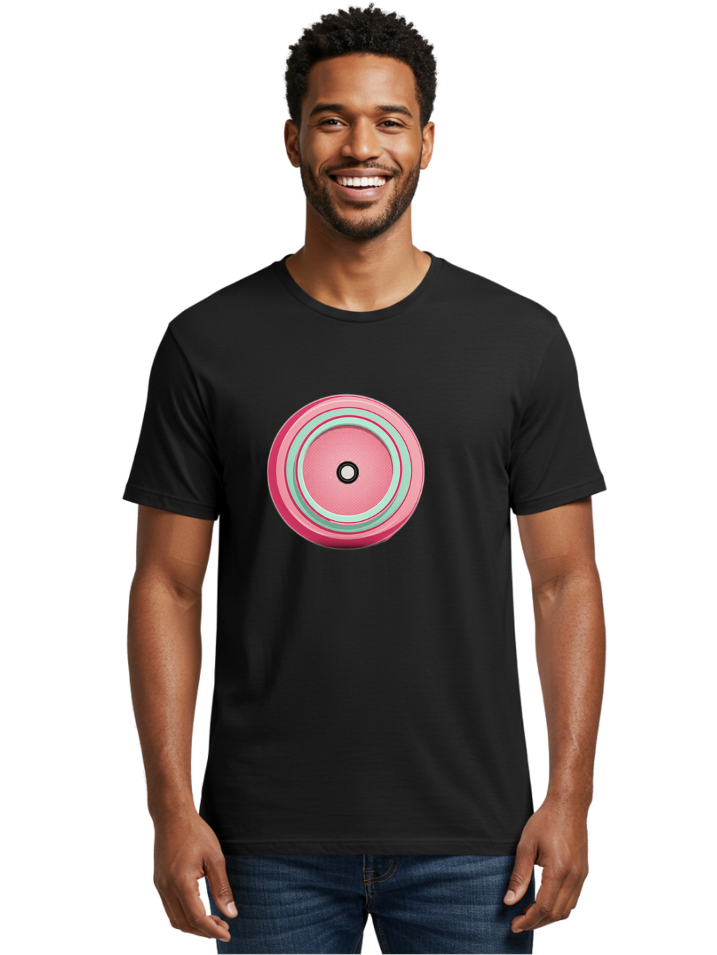 Pink-Speaker Men'S Graphic Tee, 100% Cotton, Comfortable Casual Summer Wear, Machine Washable, Vintage Camera, Old Camera, Antique Camera, Black Camera, Classic Photography, Photography Equipment, Nostalgic Device, Film Camera, Camera Art Bag969