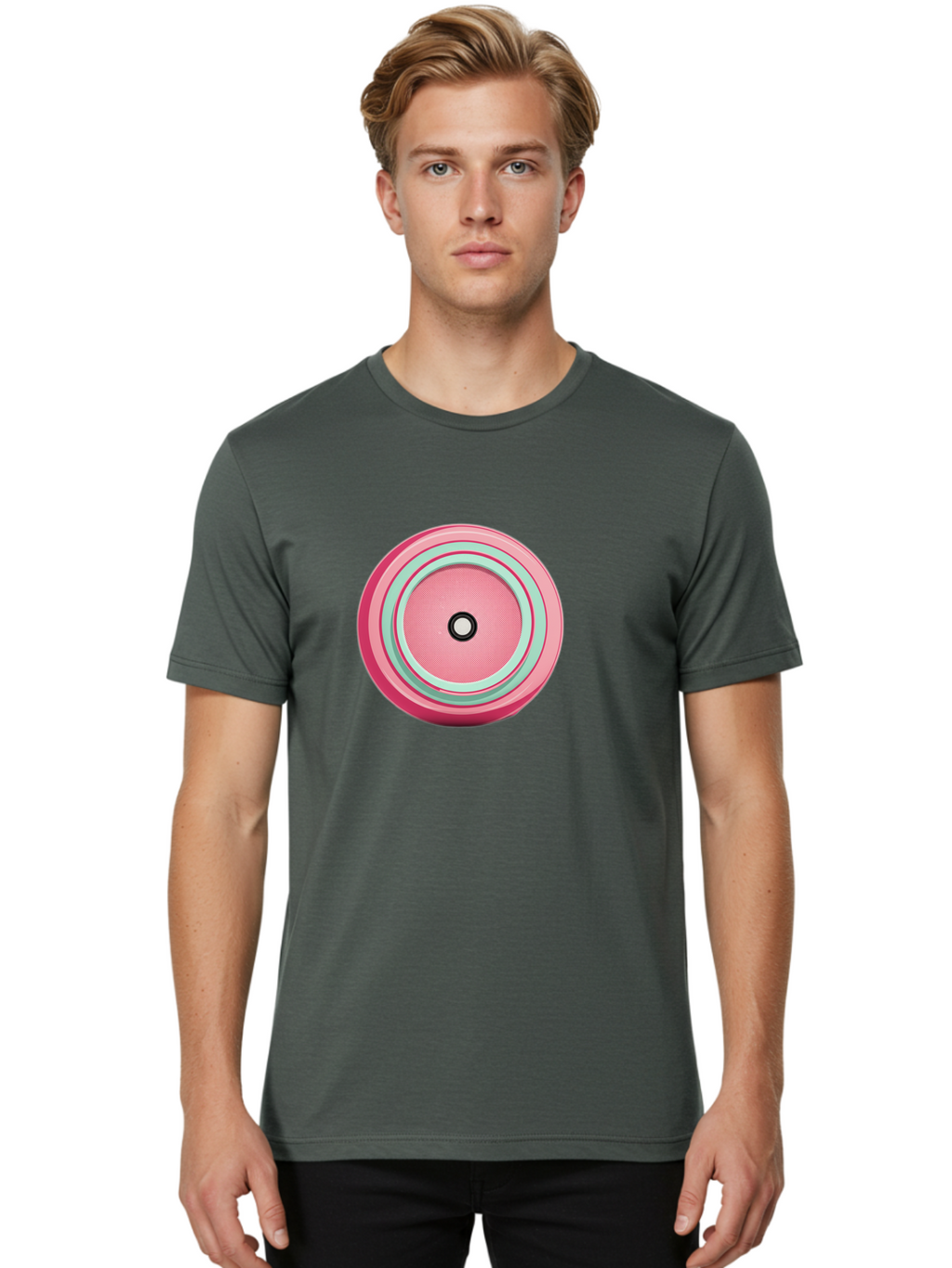 Pink-Speaker Men'S Graphic Tee, 100% Cotton, Comfortable Casual Summer Wear, Machine Washable, Vintage Camera, Old Camera, Antique Camera, Black Camera, Classic Photography, Photography Equipment, Nostalgic Device, Film Camera, Camera Art Bag969
