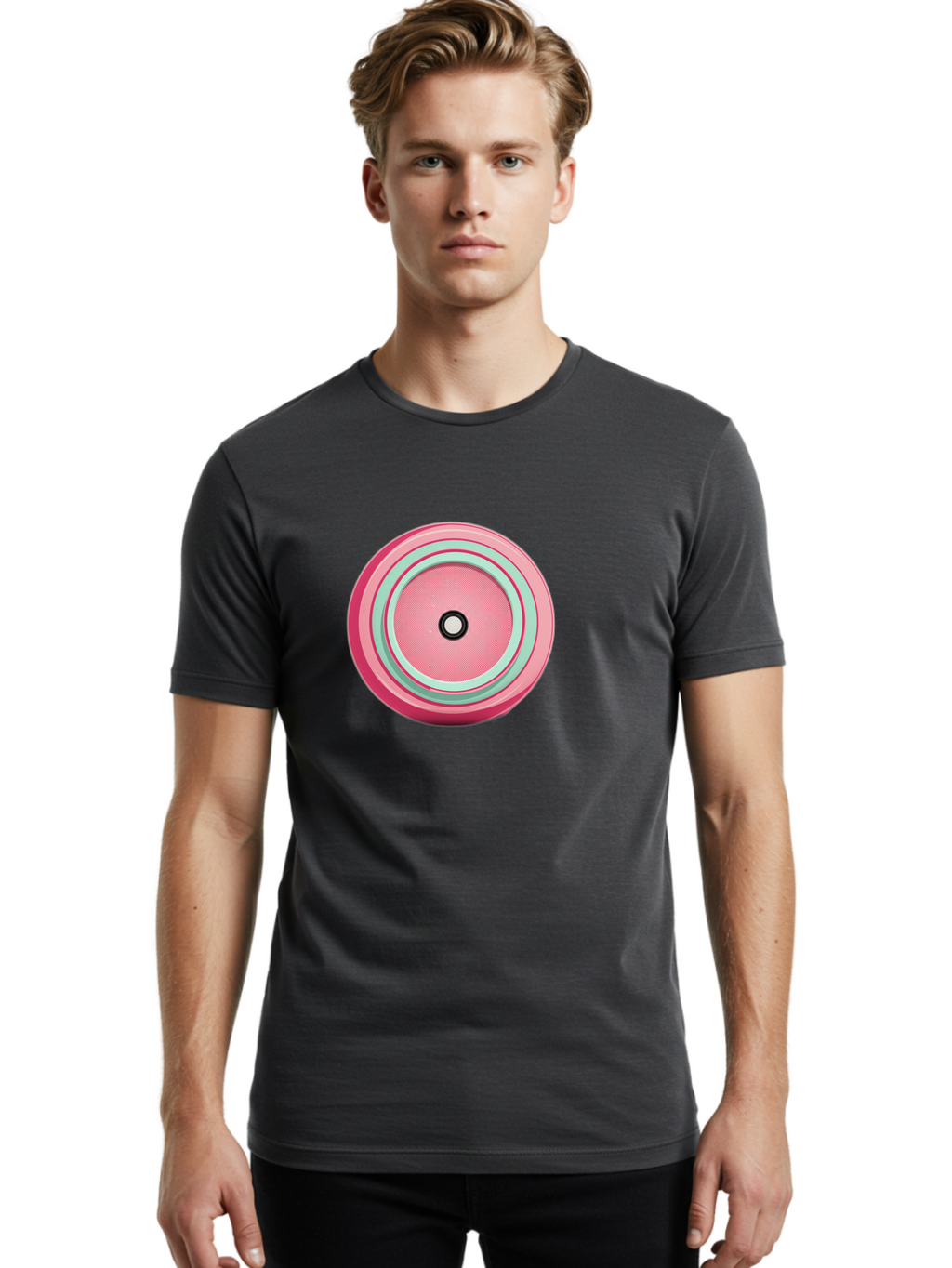Pink-Speaker Men'S Graphic Tee, 100% Cotton, Comfortable Casual Summer Wear, Machine Washable, Vintage Camera, Old Camera, Antique Camera, Black Camera, Classic Photography, Photography Equipment, Nostalgic Device, Film Camera, Camera Art Bag969
