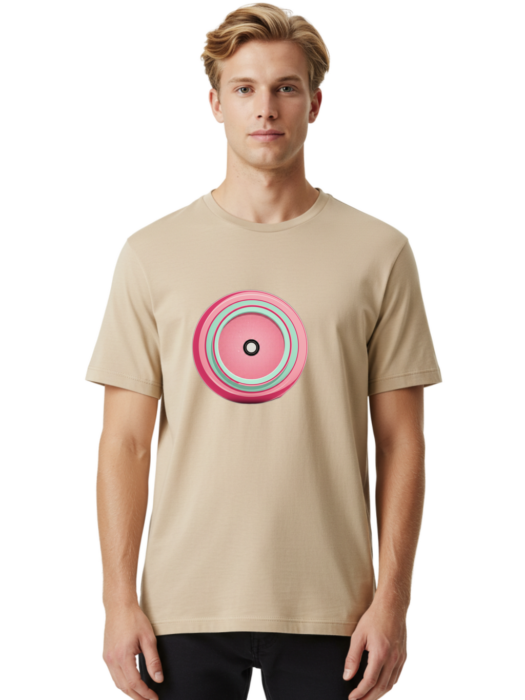 Pink-Speaker Men'S Graphic Tee, 100% Cotton, Comfortable Casual Summer Wear, Machine Washable, Vintage Camera, Old Camera, Antique Camera, Black Camera, Classic Photography, Photography Equipment, Nostalgic Device, Film Camera, Camera Art Bag969