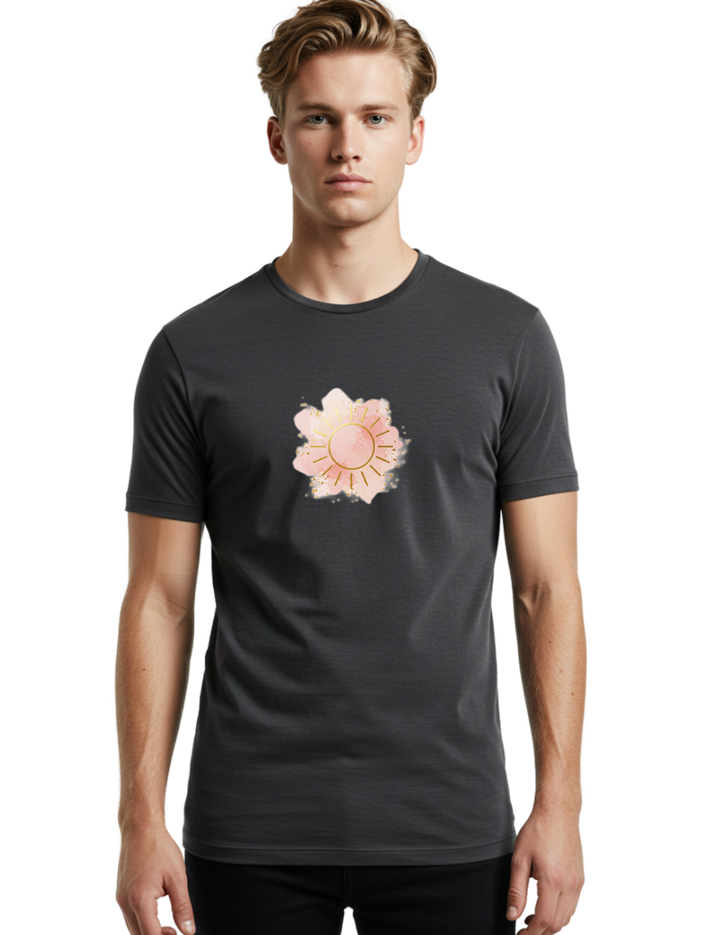 Pink-Sun Men'S Graphic Tee, 100% Cotton, Comfortable Casual Summer Wear, Machine Washable, Vintage Camera, Old Camera, Antique Camera, Black Camera, Classic Photography, Photography Equipment, Nostalgic Device, Film Camera, Camera Art Bag971