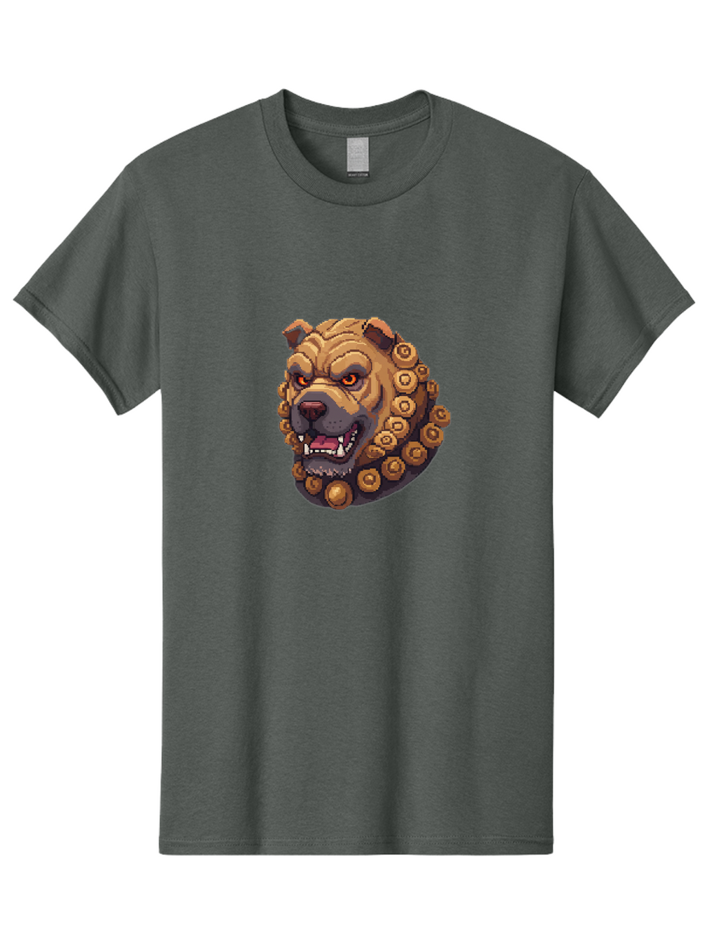 Pixelated-Dog-Head-With-Spiked-Collar Men'S Graphic Tee, 100% Cotton, Comfortable Casual Summer Wear, Machine Washable, Vintage Camera, Old Camera, Antique Camera, Black Camera, Classic Photography, Photography Equipment, Nostalgic Device, Bag976