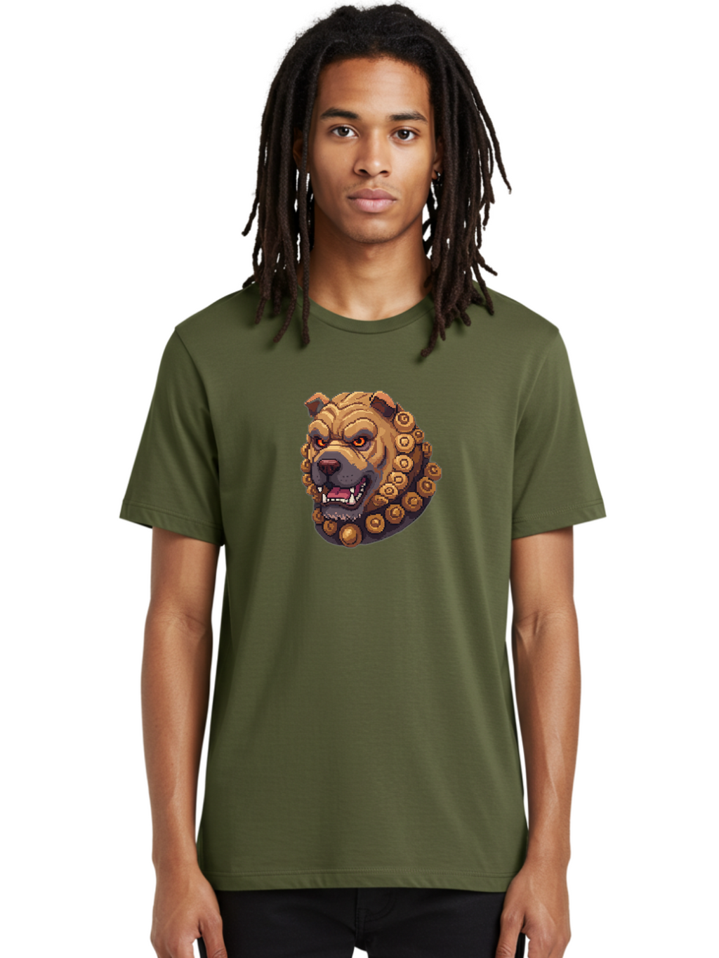Pixelated-Dog-Head-With-Spiked-Collar Men'S Graphic Tee, 100% Cotton, Comfortable Casual Summer Wear, Machine Washable, Vintage Camera, Old Camera, Antique Camera, Black Camera, Classic Photography, Photography Equipment, Nostalgic Device, Bag976
