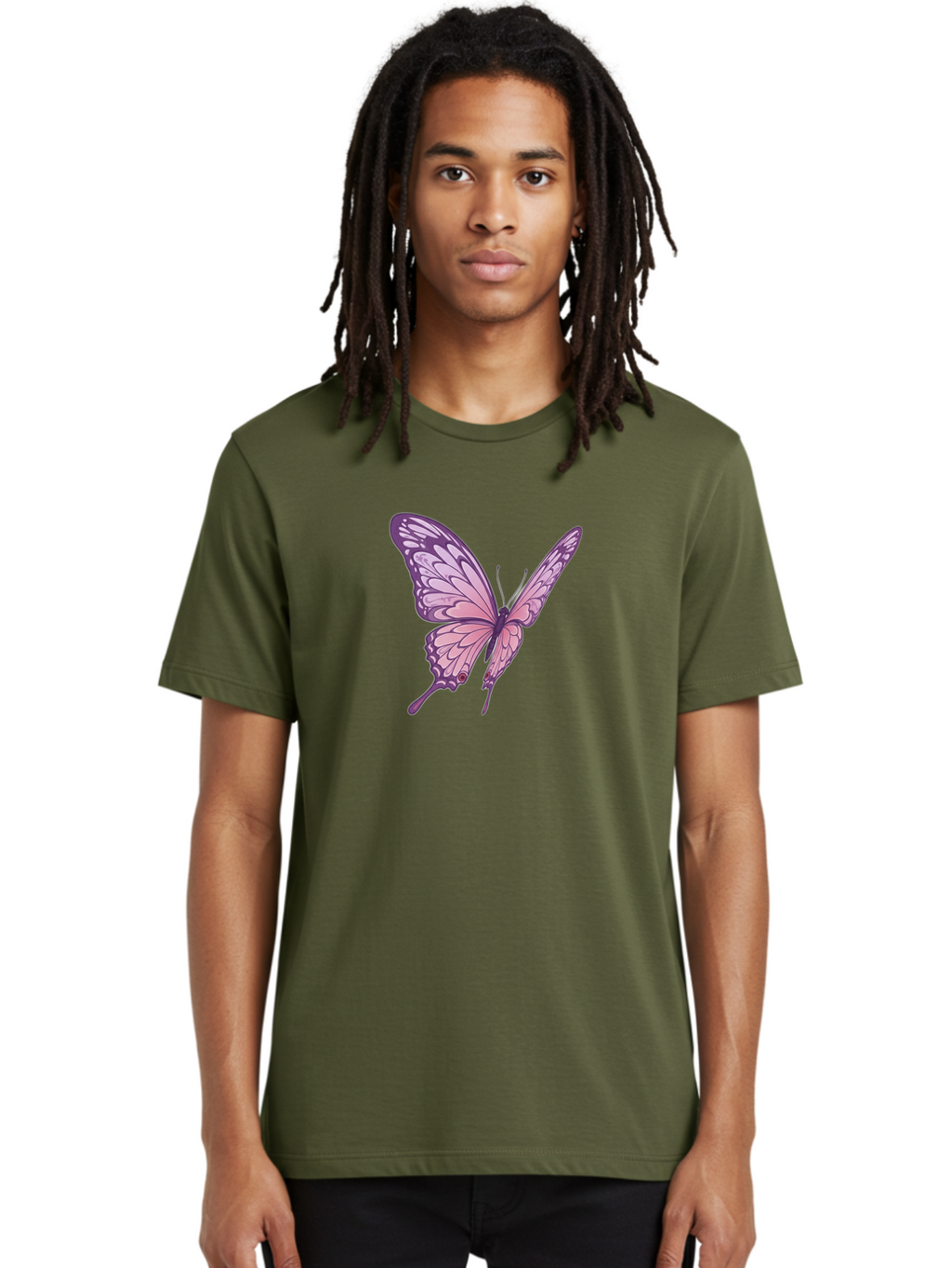 Purple-Butterfly Men'S Graphic Tee, 100% Cotton, Comfortable Casual Summer Wear, Machine Washable, Vintage Camera, Old Camera, Antique Camera, Black Camera, Classic Photography, Photography Equipment, Nostalgic Device, Film Camera, Camera Art Bag984