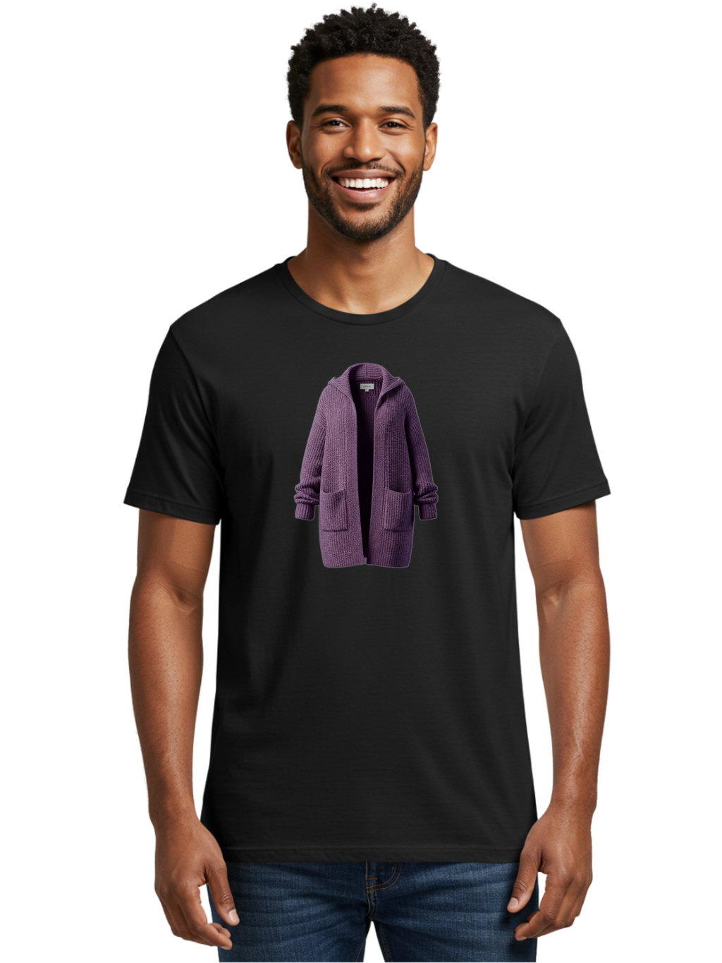 Purple-Knit-Cardigan Men'S Graphic Tee, 100% Cotton, Comfortable Casual Summer Wear, Machine Washable, Vintage Camera, Old Camera, Antique Camera, Black Camera, Classic Photography, Photography Equipment, Nostalgic Device, Film Camera, Bag991