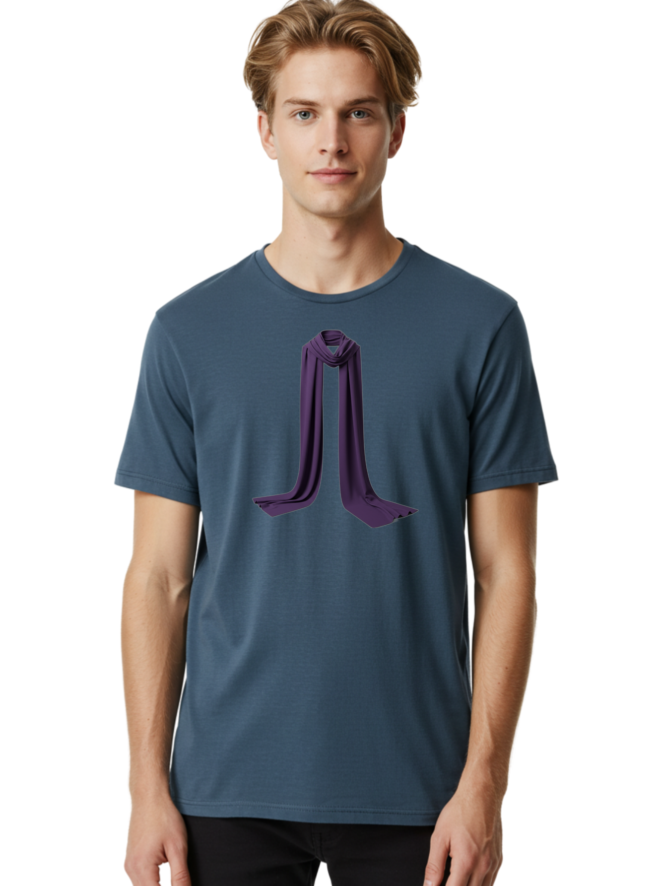 Purple-Scarf Men'S Graphic Tee, 100% Cotton, Comfortable Casual Summer Wear, Machine Washable, Vintage Camera, Old Camera, Antique Camera, Black Camera, Classic Photography, Photography Equipment, Nostalgic Device, Film Camera, Camera Art Bag995
