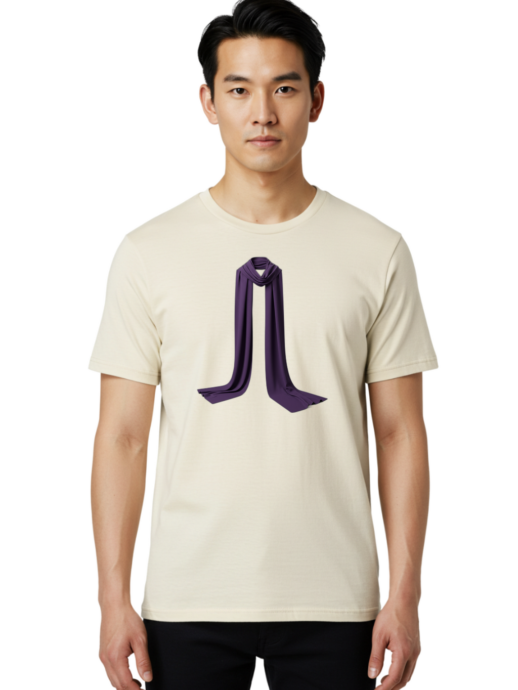 Purple-Scarf Men'S Graphic Tee, 100% Cotton, Comfortable Casual Summer Wear, Machine Washable, Vintage Camera, Old Camera, Antique Camera, Black Camera, Classic Photography, Photography Equipment, Nostalgic Device, Film Camera, Camera Art Bag995
