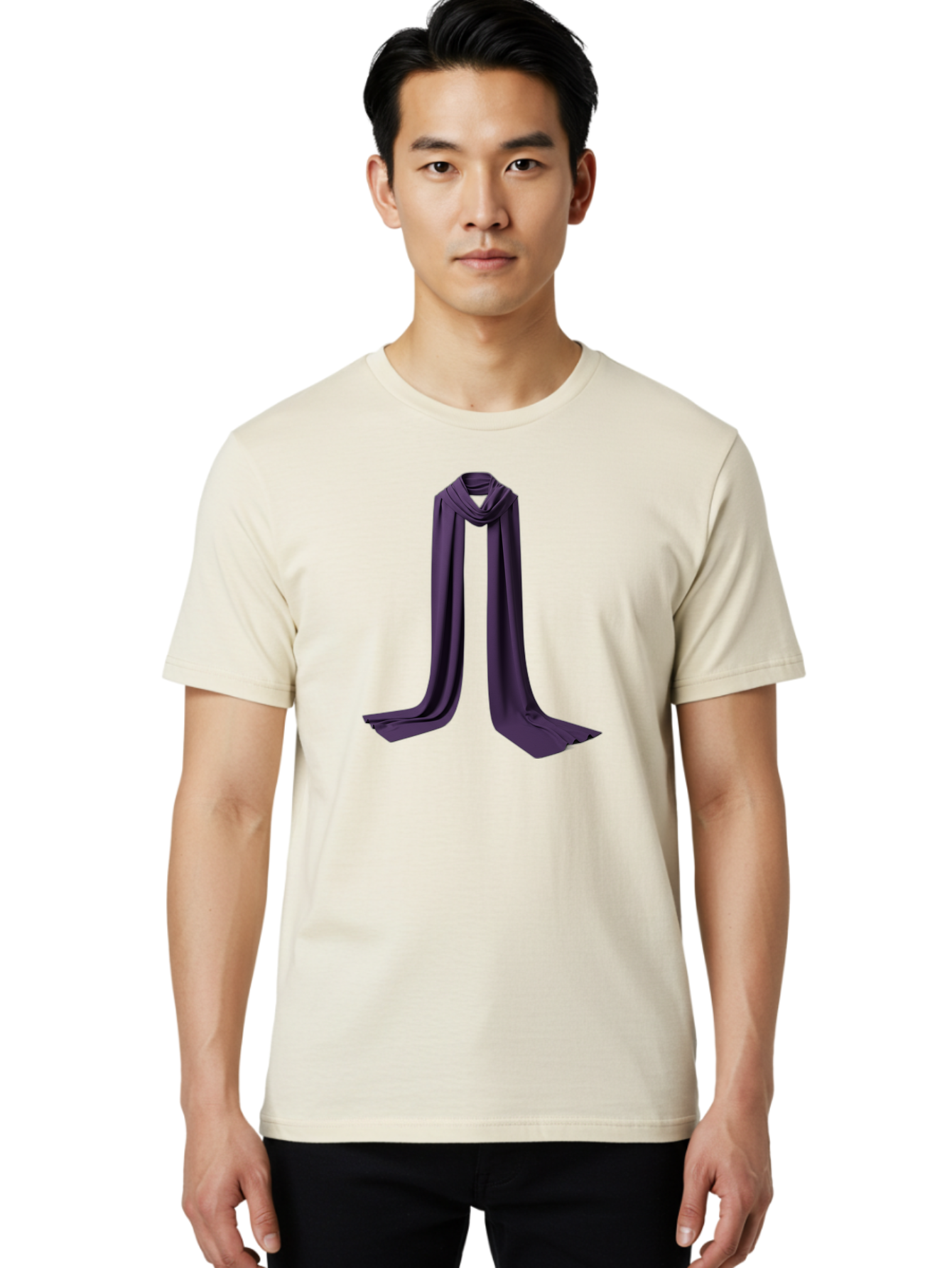Purple-Scarf Men'S Graphic Tee, 100% Cotton, Comfortable Casual Summer Wear, Machine Washable, Vintage Camera, Old Camera, Antique Camera, Black Camera, Classic Photography, Photography Equipment, Nostalgic Device, Film Camera, Camera Art Bag995