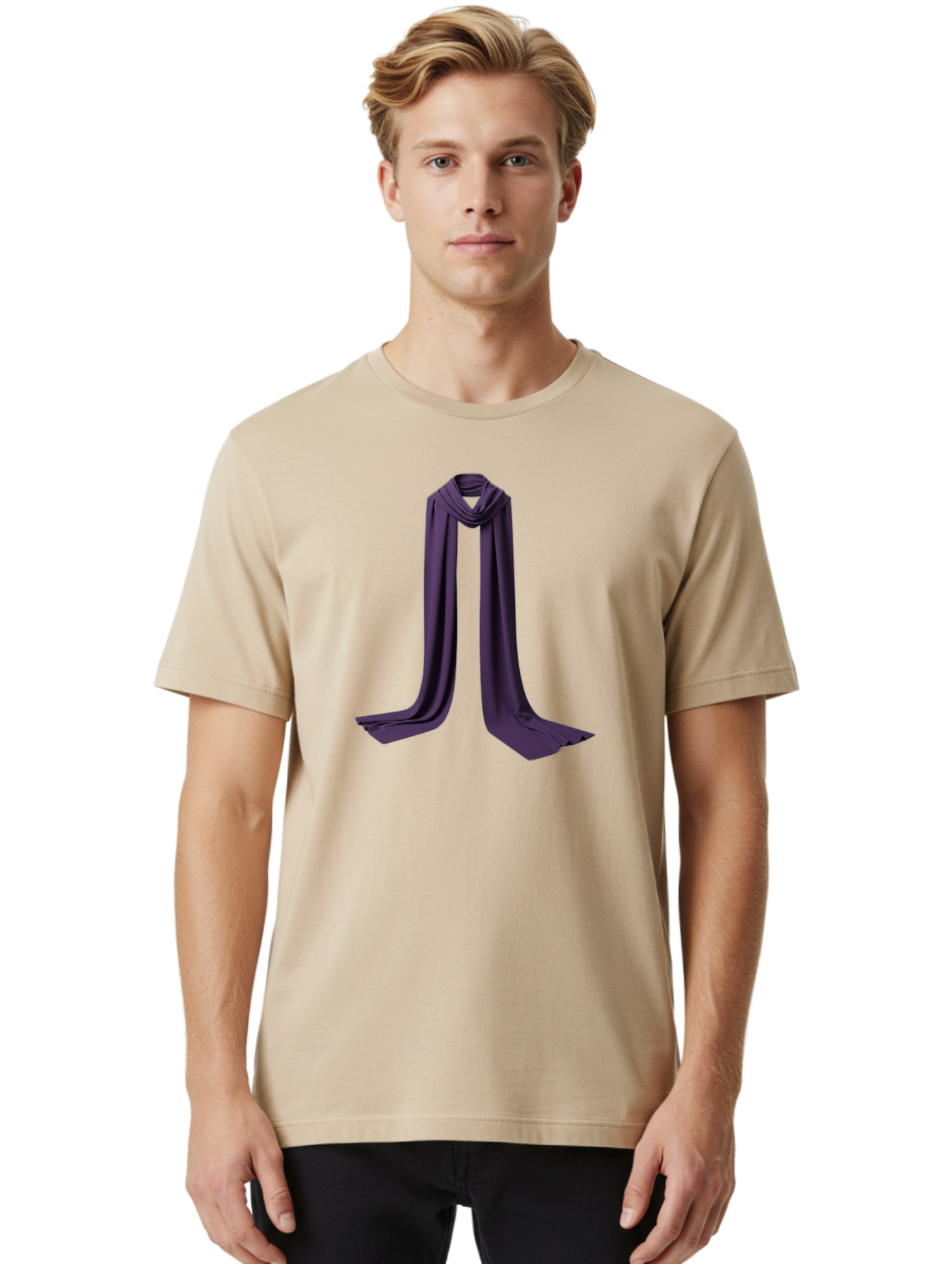 Purple-Scarf Men'S Graphic Tee, 100% Cotton, Comfortable Casual Summer Wear, Machine Washable, Vintage Camera, Old Camera, Antique Camera, Black Camera, Classic Photography, Photography Equipment, Nostalgic Device, Film Camera, Camera Art Bag995