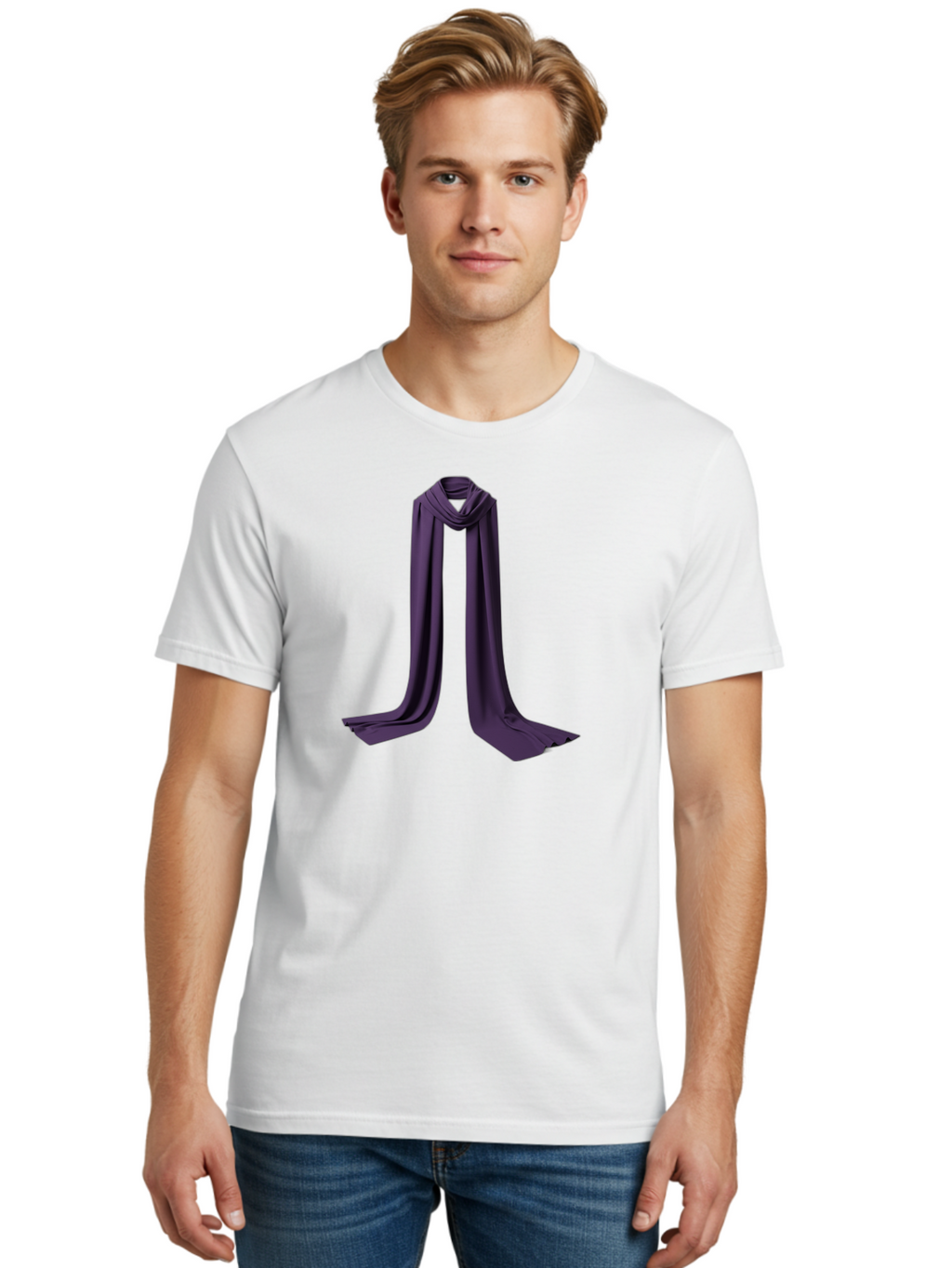 Purple-Scarf Men'S Graphic Tee, 100% Cotton, Comfortable Casual Summer Wear, Machine Washable, Vintage Camera, Old Camera, Antique Camera, Black Camera, Classic Photography, Photography Equipment, Nostalgic Device, Film Camera, Camera Art Bag995