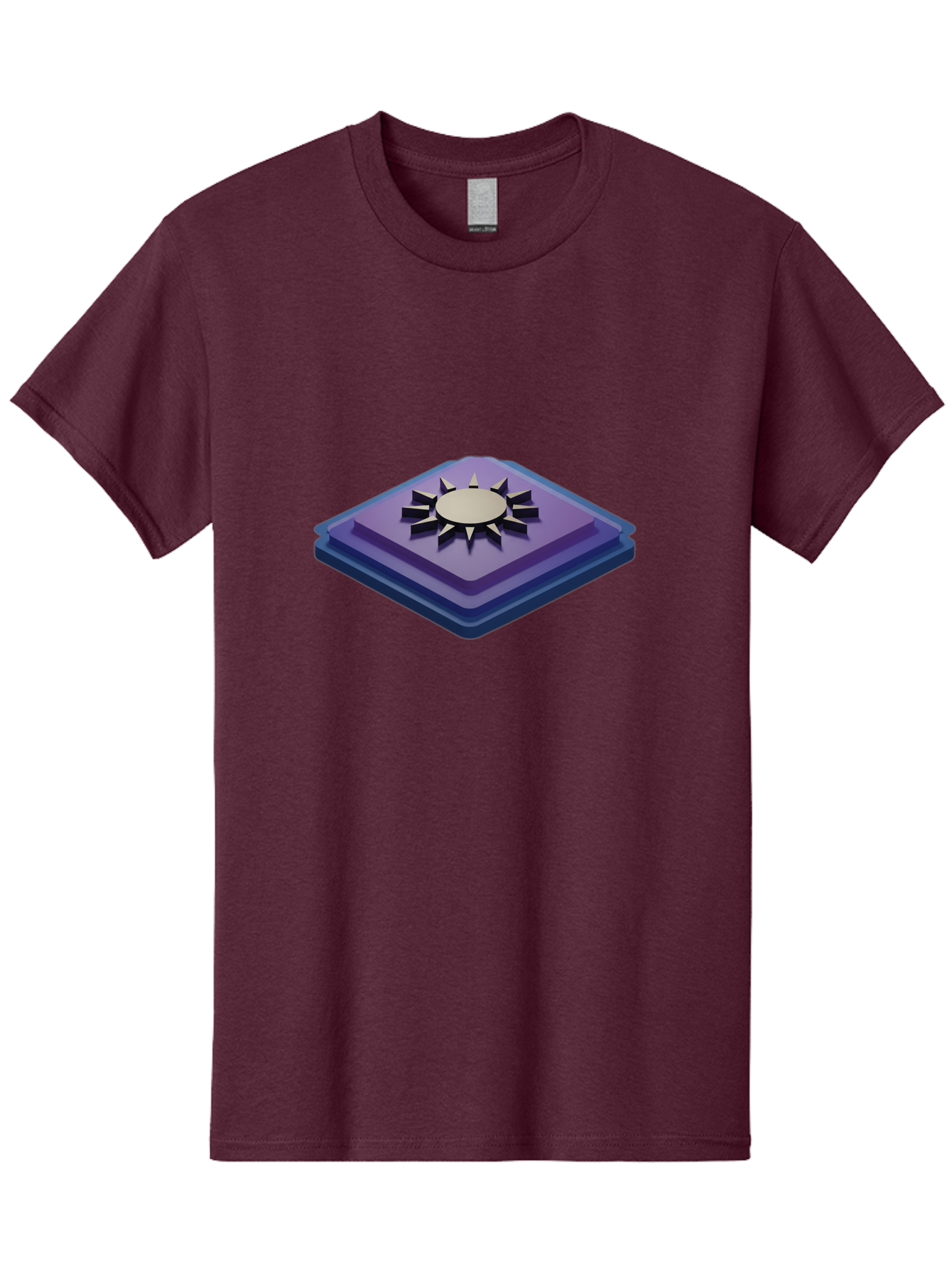 Purple-Square-With-Sun Men'S Graphic Tee, 100% Cotton, Comfortable Casual Summer Wear, Machine Washable, Vintage Camera, Old Camera, Antique Camera, Black Camera, Classic Photography, Photography Equipment, Nostalgic Device, Film Camera, Bag997