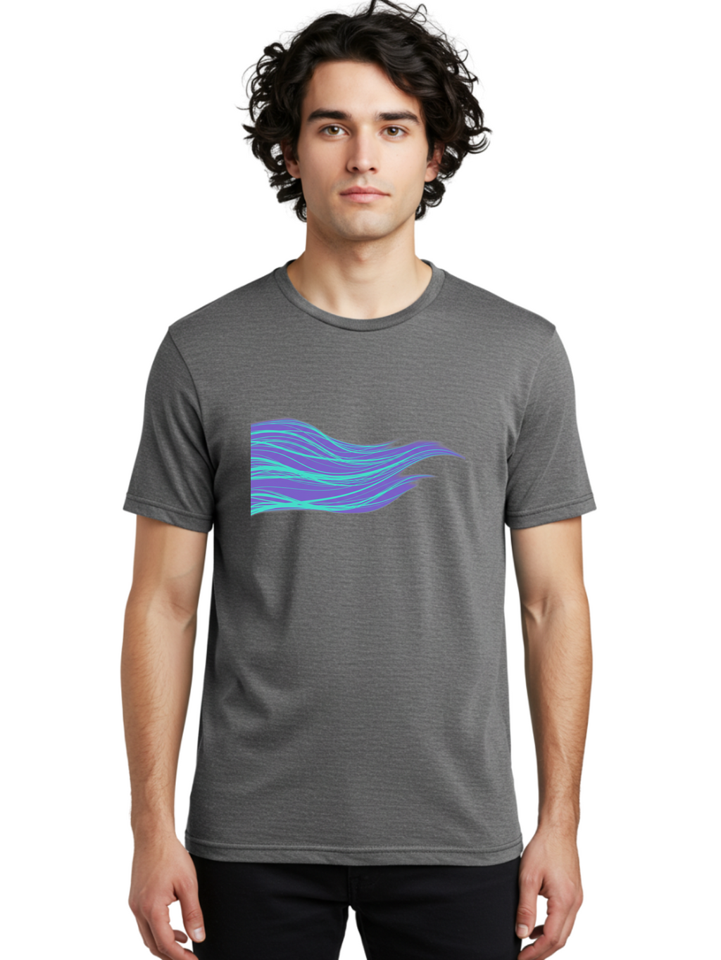 Purple-Wave-Lines Men'S Graphic Tee, 100% Cotton, Comfortable Casual Summer Wear, Machine Washable, Vintage Camera, Old Camera, Antique Camera, Black Camera, Classic Photography, Photography Equipment, Nostalgic Device, Film Camera, Camera Art Bag998