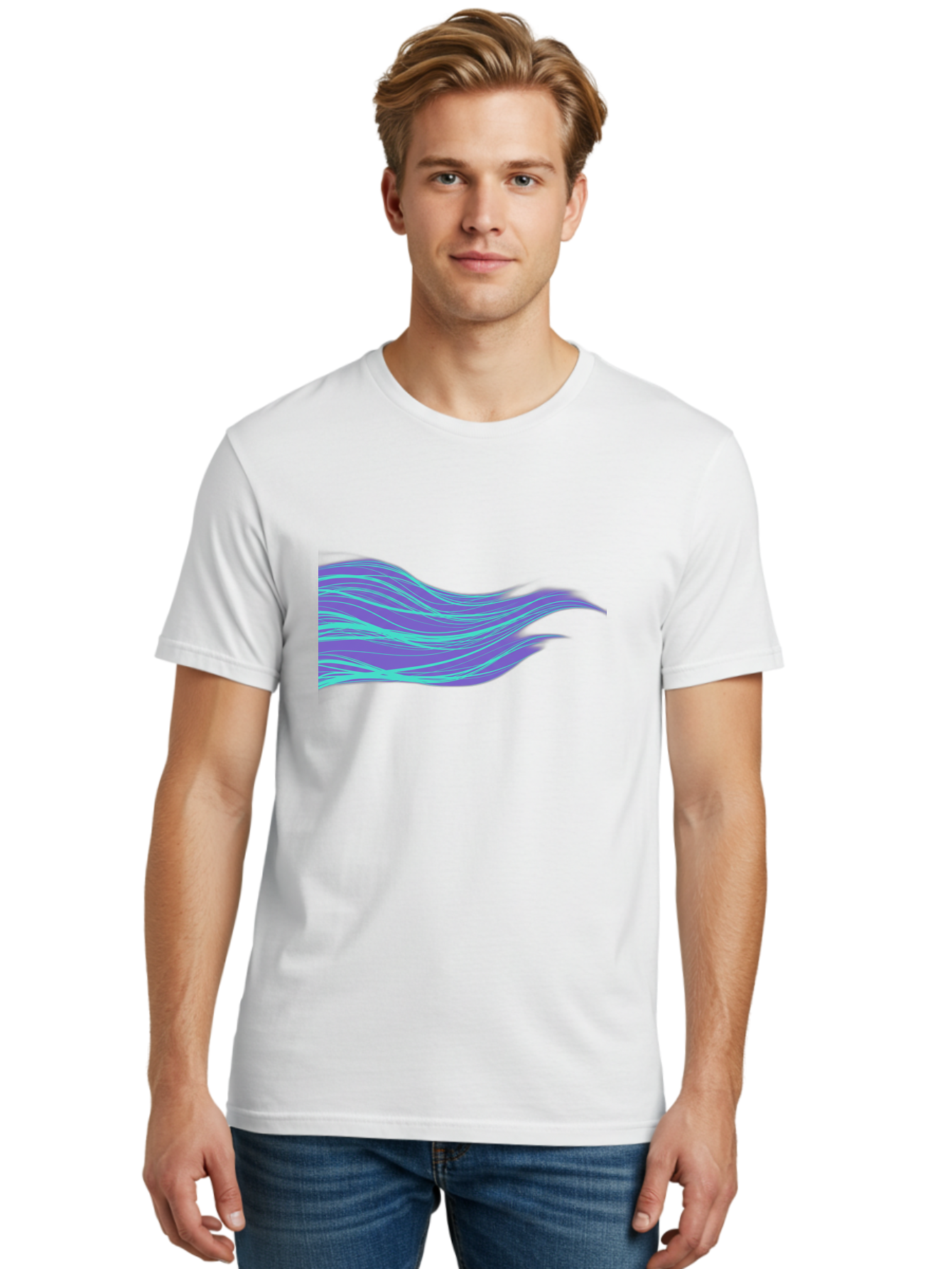 Purple-Wave-Lines Men'S Graphic Tee, 100% Cotton, Comfortable Casual Summer Wear, Machine Washable, Vintage Camera, Old Camera, Antique Camera, Black Camera, Classic Photography, Photography Equipment, Nostalgic Device, Film Camera, Camera Art Bag998