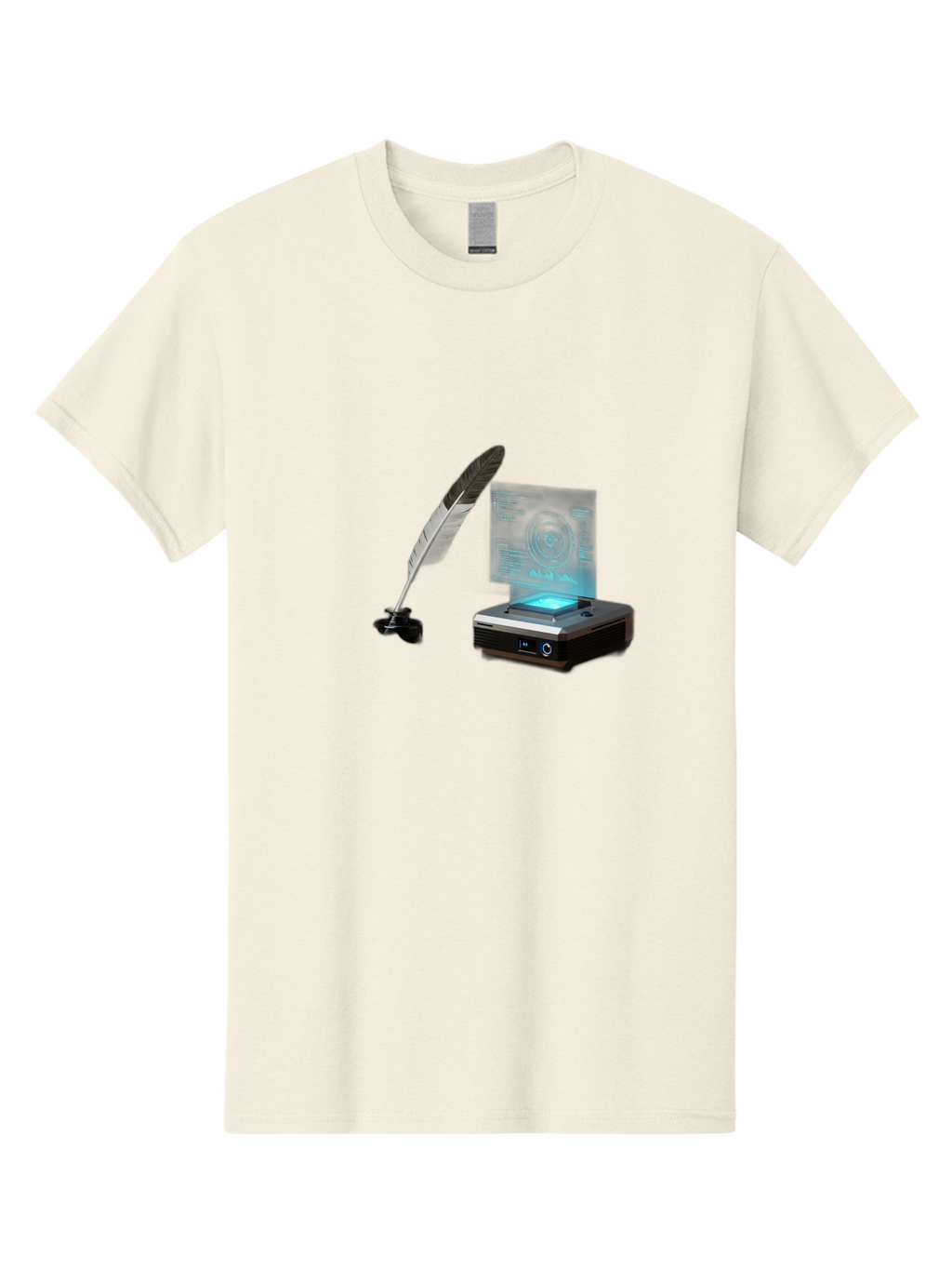 Quill-Pen-And-Document-Scanner Men'S Graphic Tee, 100% Cotton, Comfortable Casual Summer Wear, Machine Washable, Vintage Camera, Old Camera, Antique Camera, Black Camera, Classic Photography, Photography Equipment, Nostalgic Device, Bah004