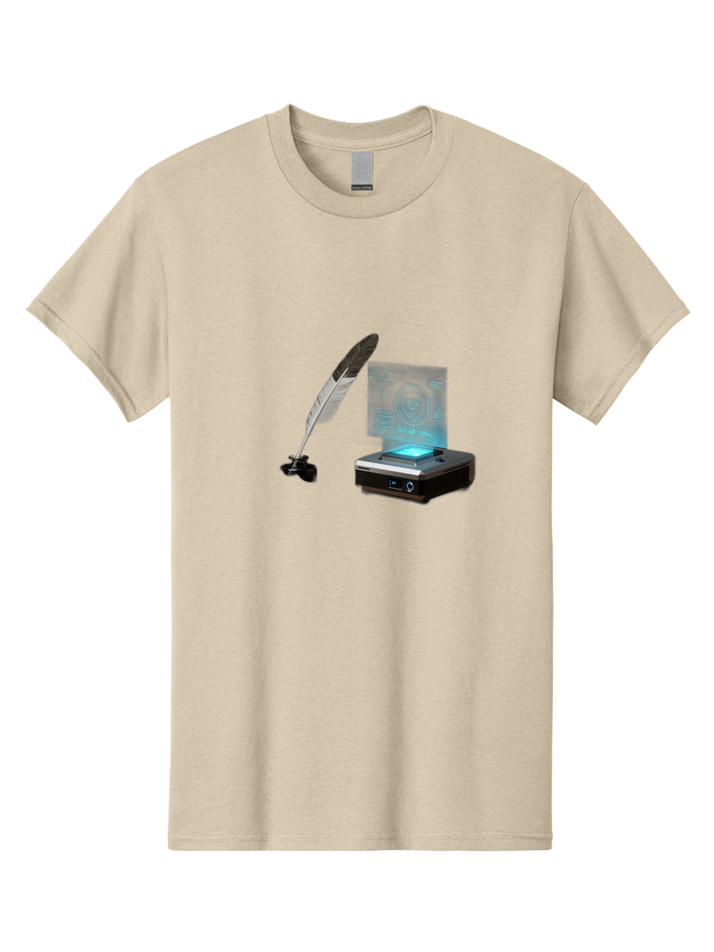 Quill-Pen-And-Document-Scanner Men'S Graphic Tee, 100% Cotton, Comfortable Casual Summer Wear, Machine Washable, Vintage Camera, Old Camera, Antique Camera, Black Camera, Classic Photography, Photography Equipment, Nostalgic Device, Bah004