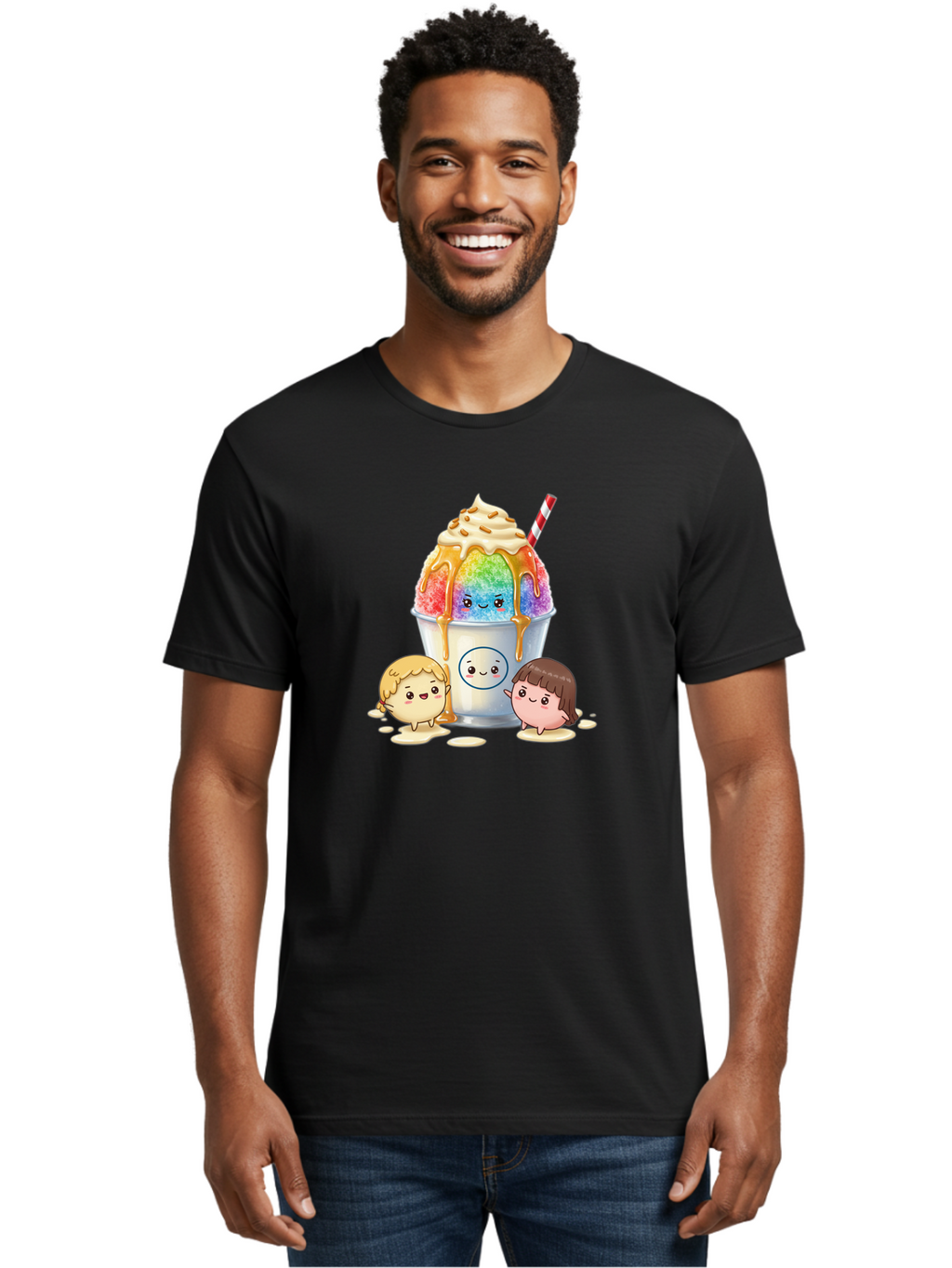 Rainbow-Shaved-Ice Men'S Graphic Tee, 100% Cotton, Comfortable Casual Summer Wear, Machine Washable, Vintage Camera, Old Camera, Antique Camera, Black Camera, Classic Photography, Photography Equipment, Nostalgic Device, Film Camera, Bah007