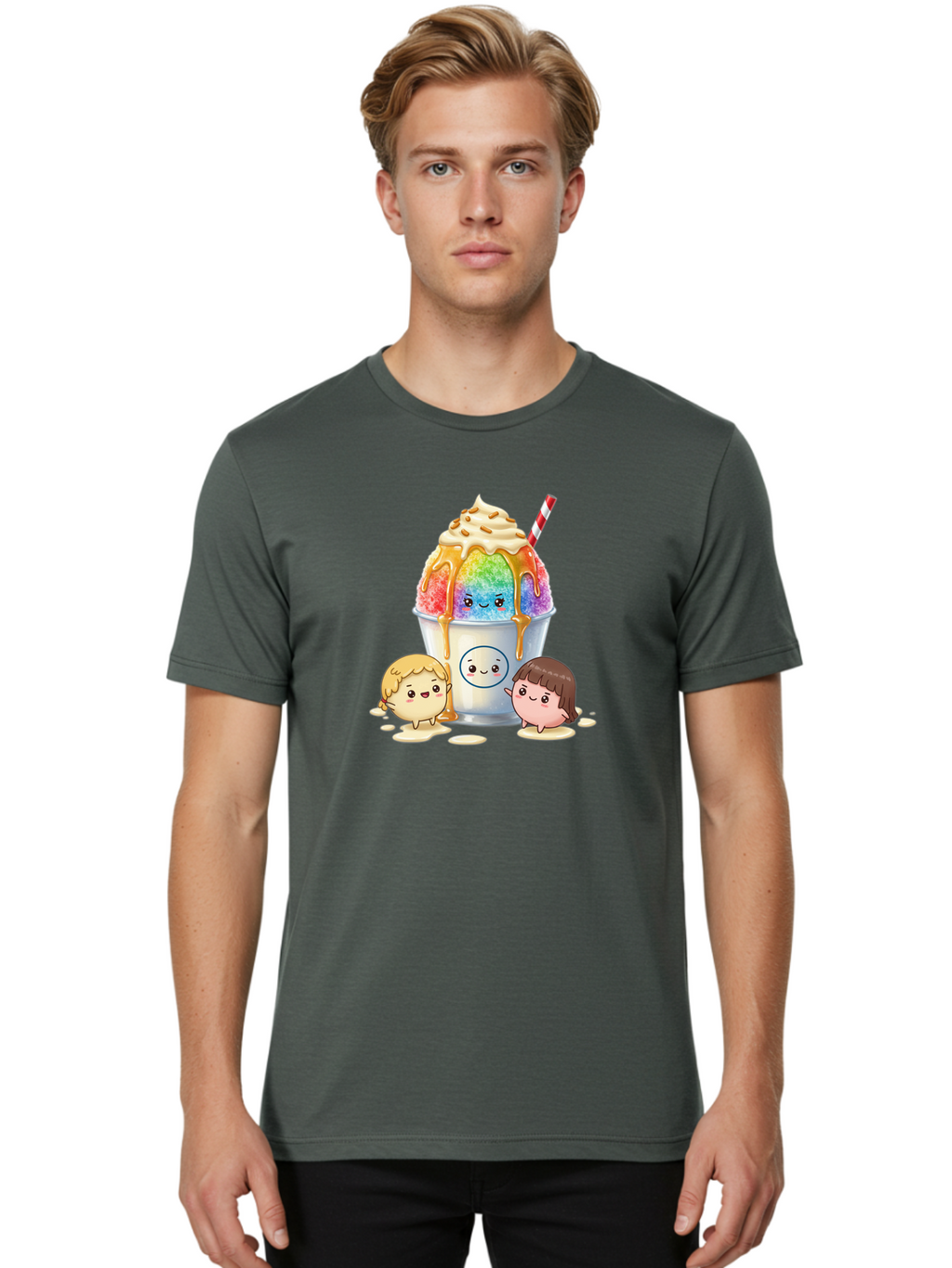 Rainbow-Shaved-Ice Men'S Graphic Tee, 100% Cotton, Comfortable Casual Summer Wear, Machine Washable, Vintage Camera, Old Camera, Antique Camera, Black Camera, Classic Photography, Photography Equipment, Nostalgic Device, Film Camera, Bah007